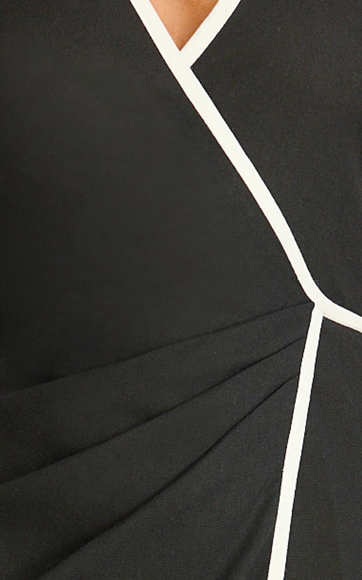 Aurora Midi Dress - Halter Neck Leg Split Wrap Dress in Black
