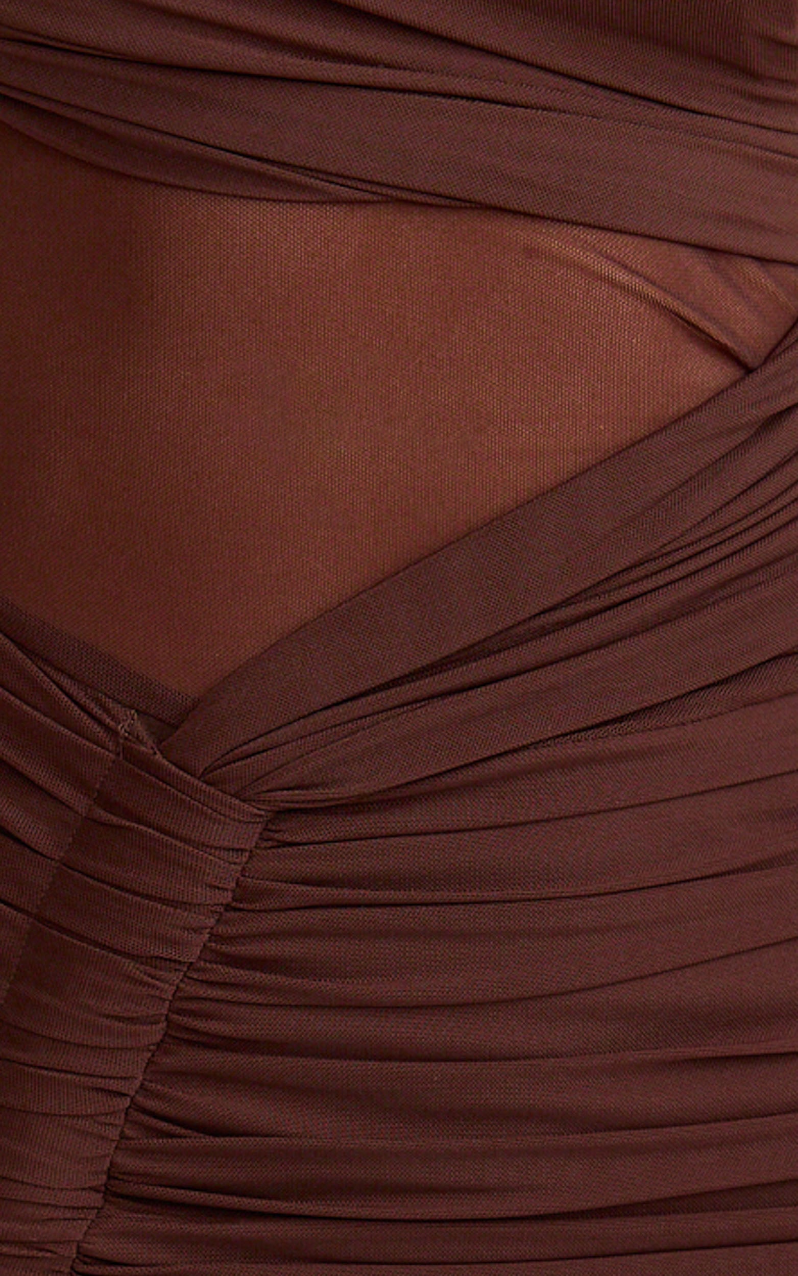 Ayla Mini Dress - One Shoulder Dress in Chocolate