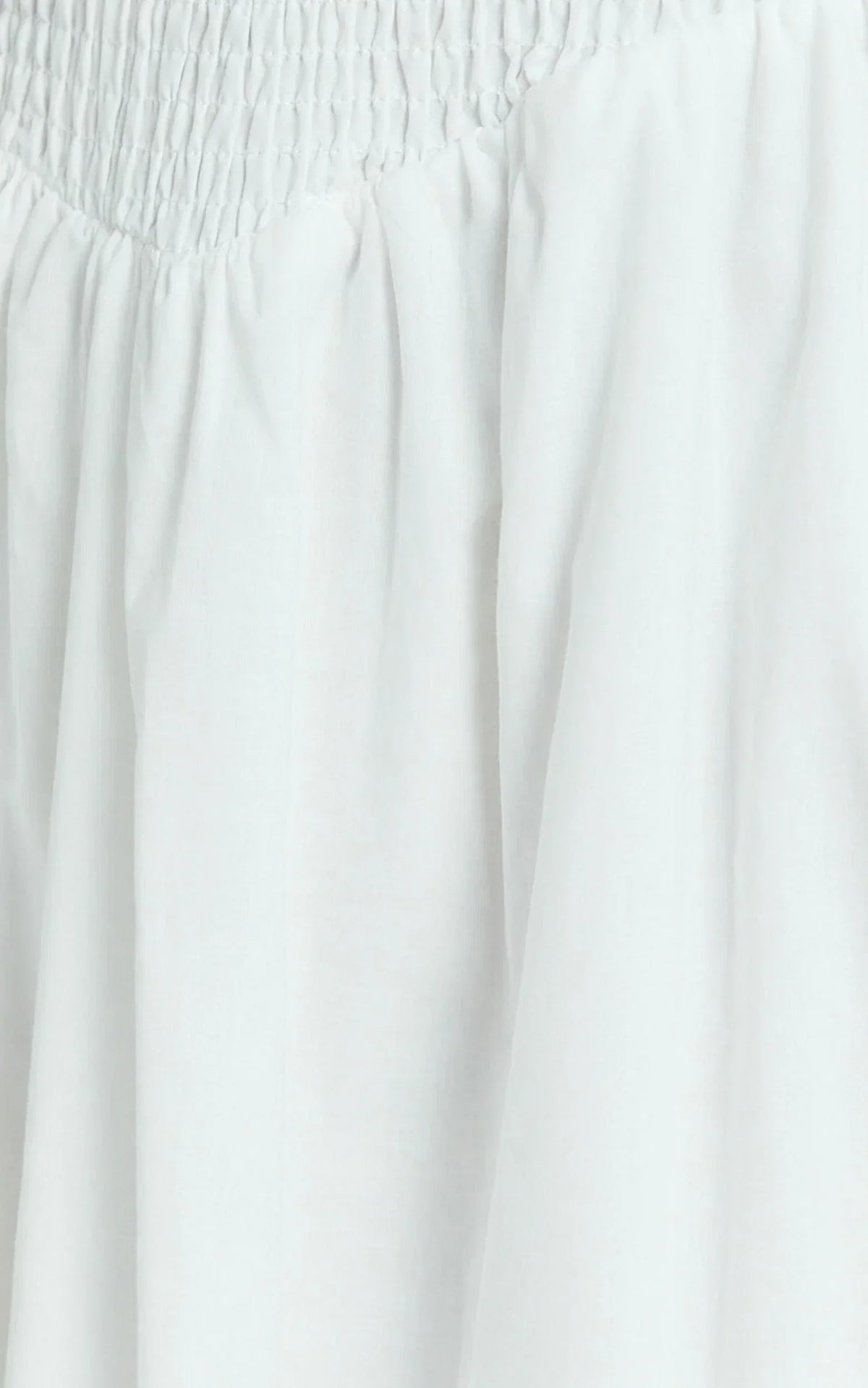 Rammy Maxi Dress - Sleeveless Shirred Dress in White