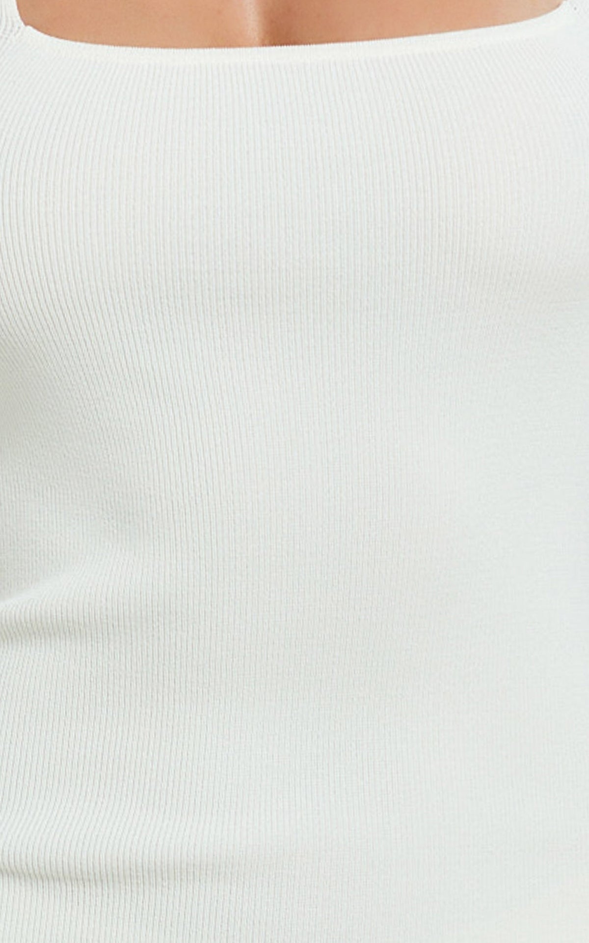 Barbara Maxi Dress - Halter Scoop Neck Contrast Georgette Dress in Ivory