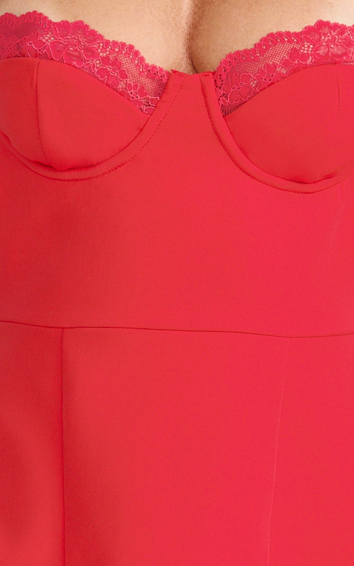 Benson Mini Dress - Sweetheart Fit And Flare Tulip Dress in Red