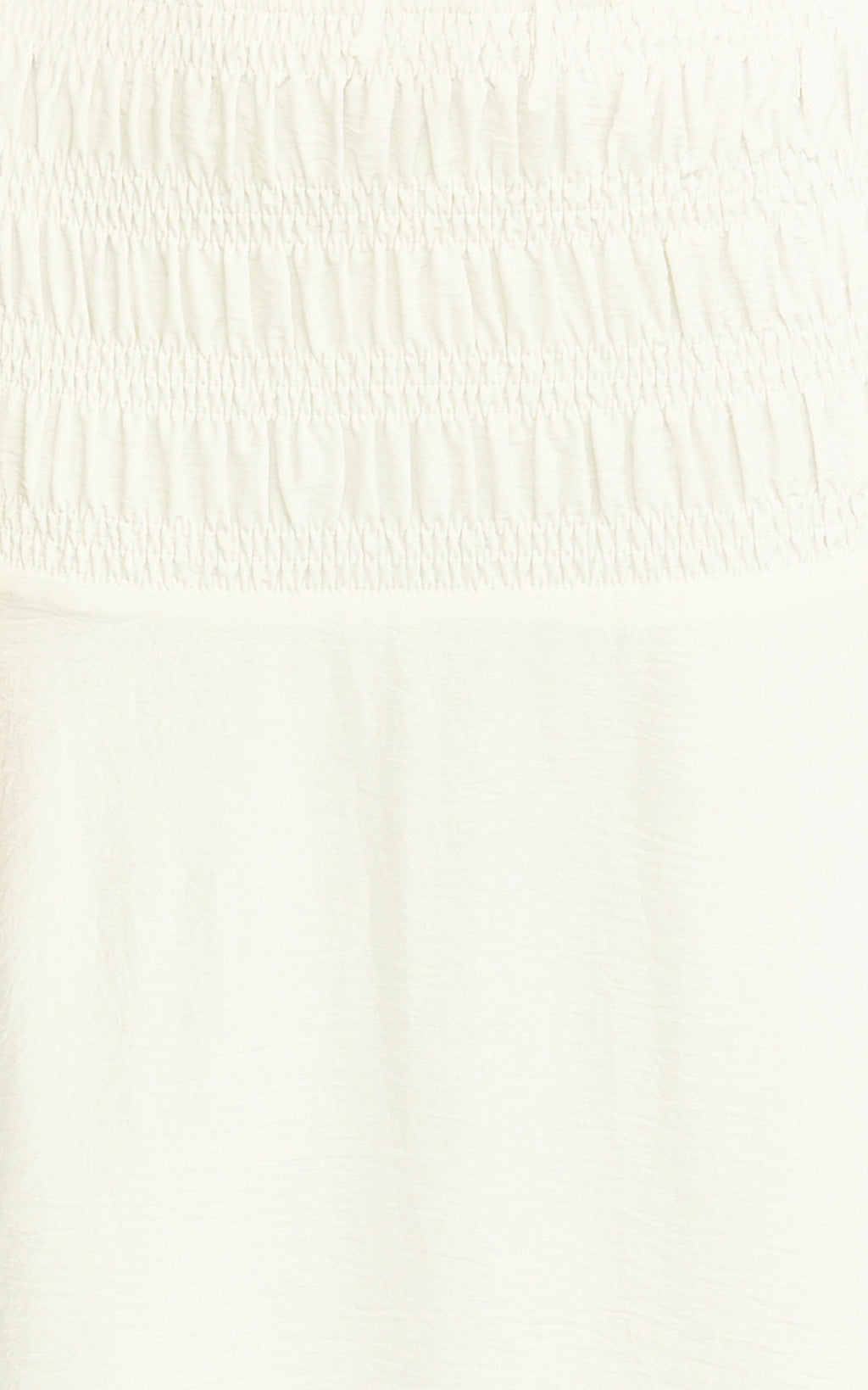 Bianca Midi Skirt - Shirred Yoke Circle Hem Skirt in White