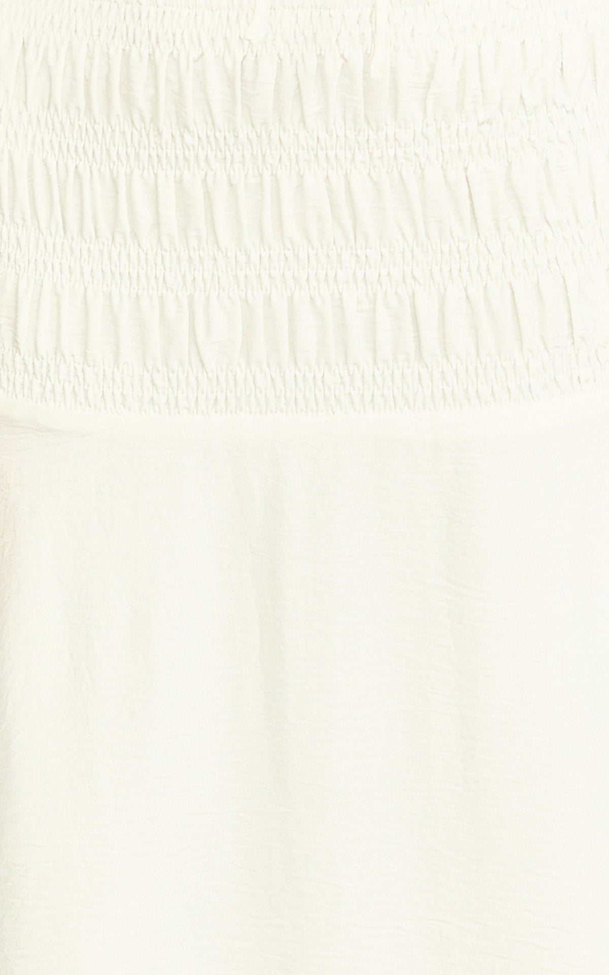 Bianca Midi Skirt - Shirred Yoke Circle Hem Skirt in White