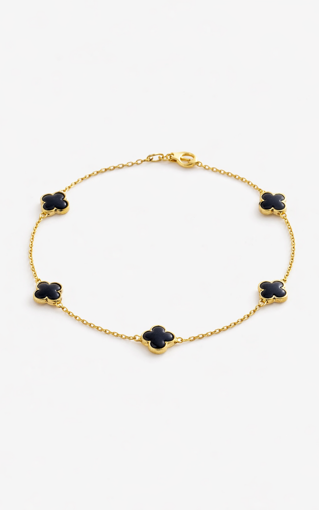 Britt Bracelet - Multi Clover Bracelet in Gold/Black