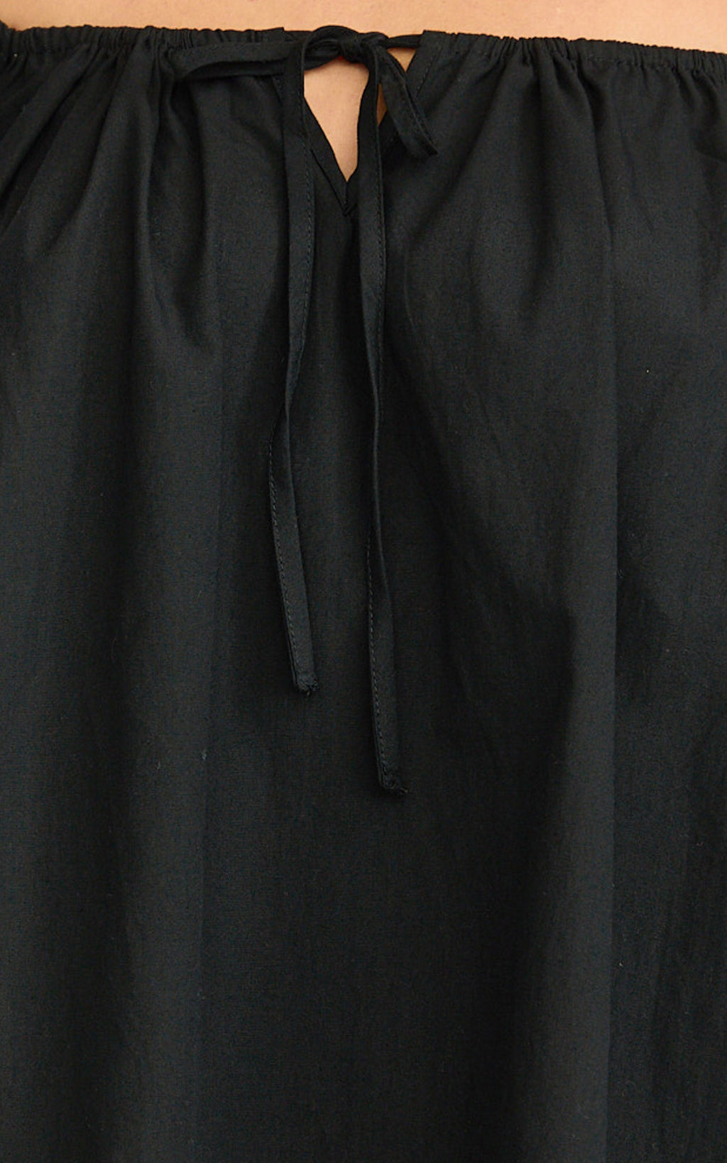 Brixton Mini Dress - Square Neck Smock Dress in Black