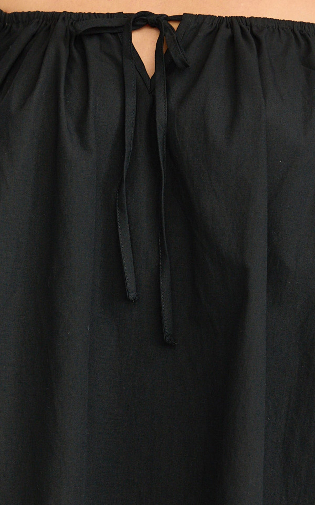 Brixton Mini Dress - Square Neck Smock Dress in Black