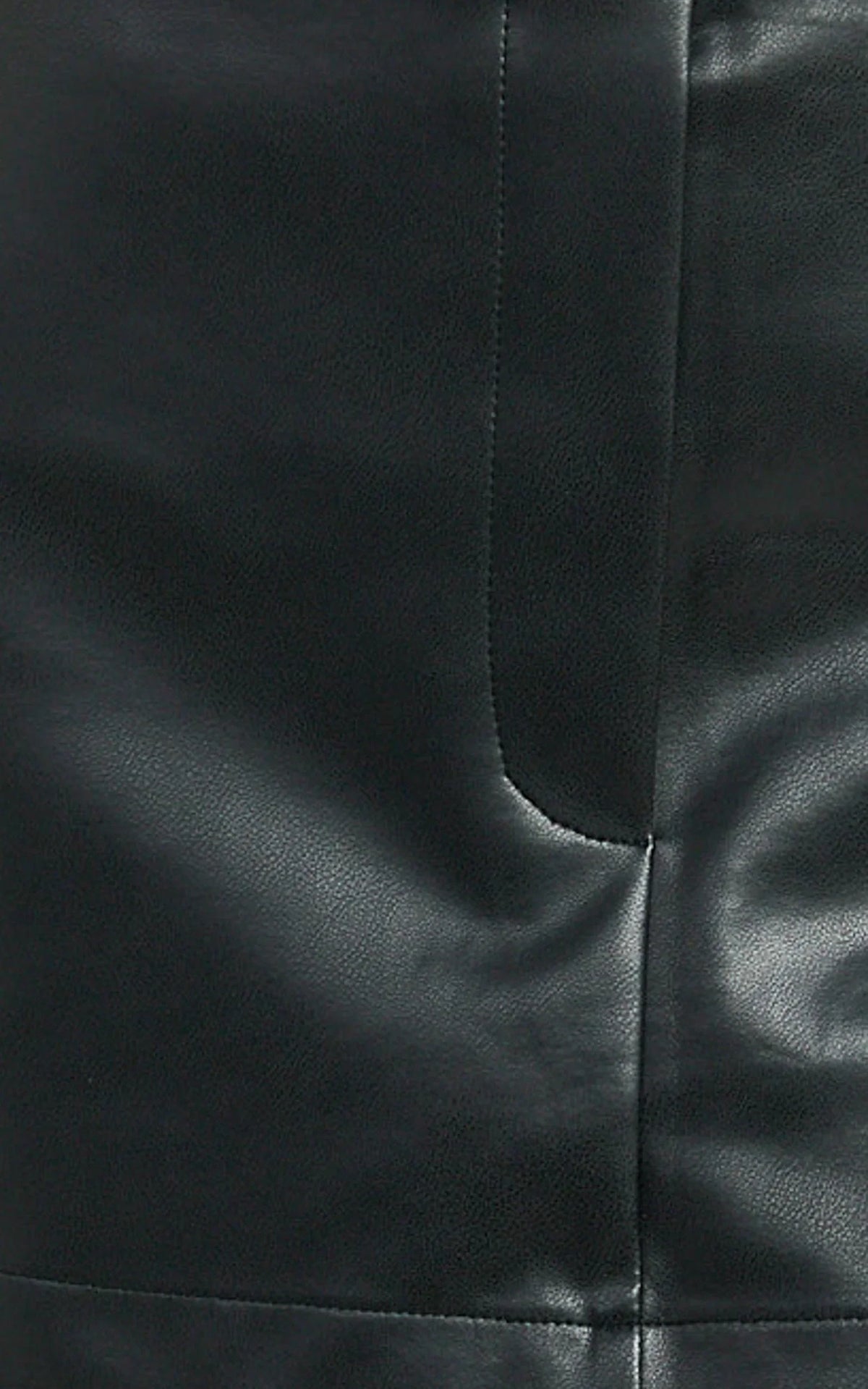 Heather Skort - Low Waisted Faux Leather Micro Skort in Black