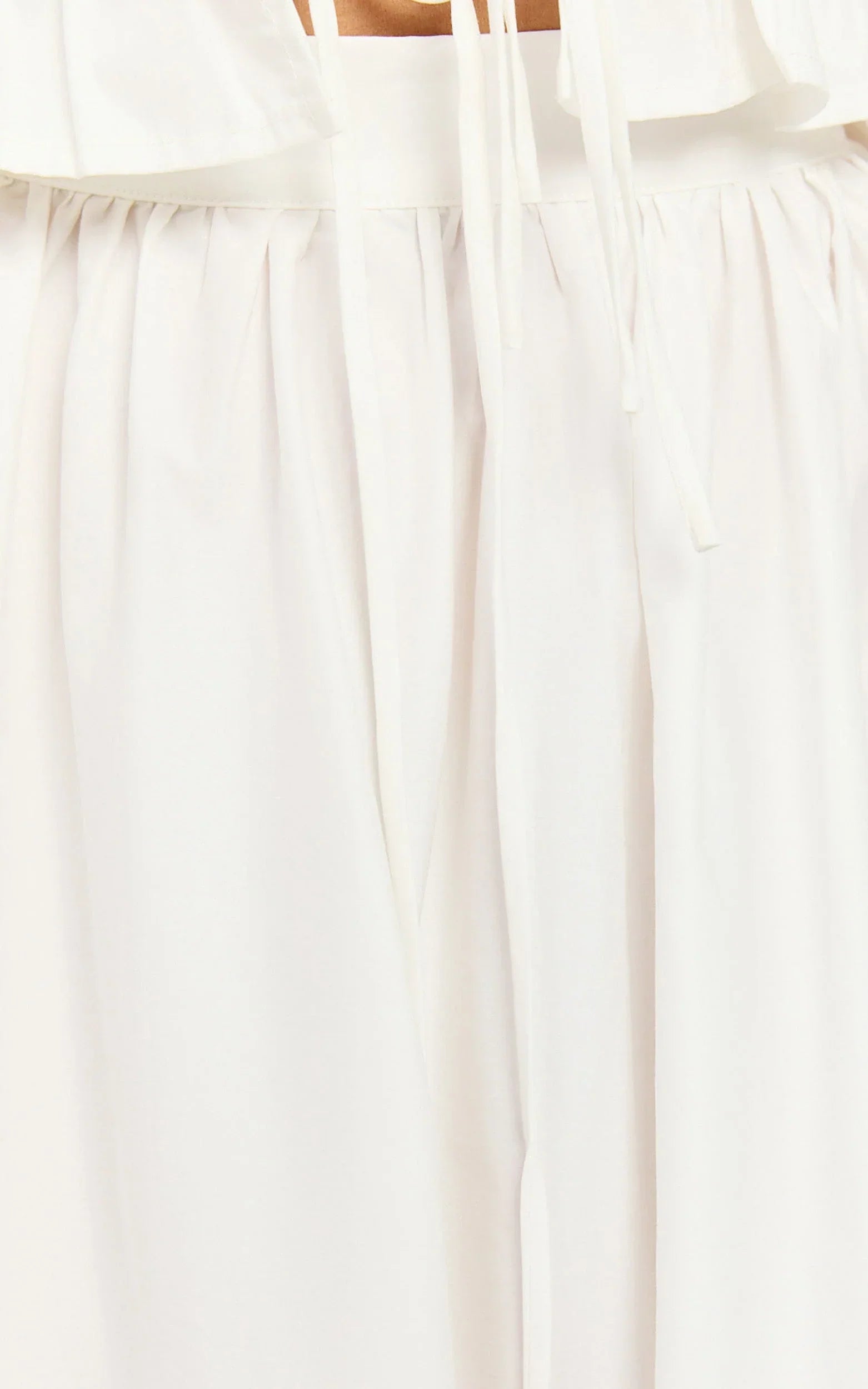 Preston Maxi Skirt - Gathered Waist Full Skirt in Ivory