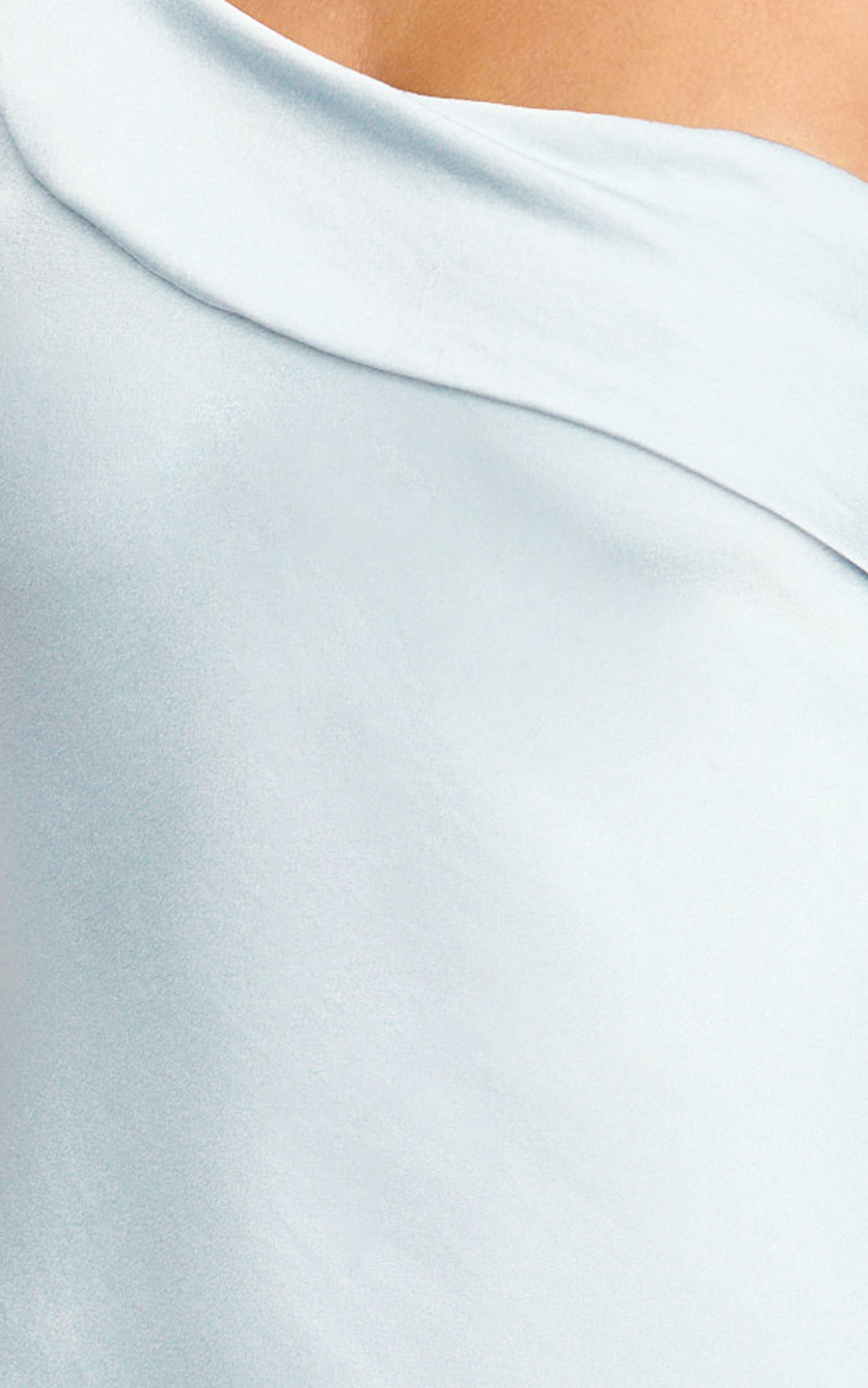 Calix Midi Dress - One Shoulder Slip Dress in Pale Blue