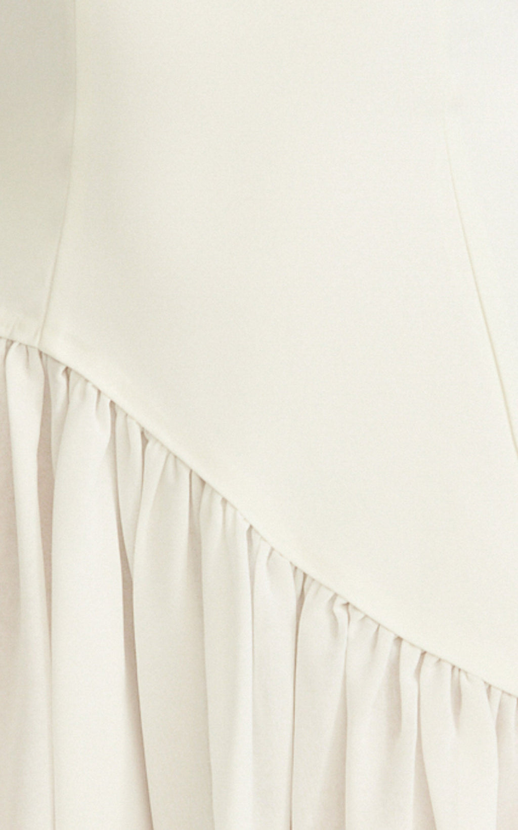 Calla Mini Dress - Strapless Gathered Asymmetric Dropped Waist Dress in White