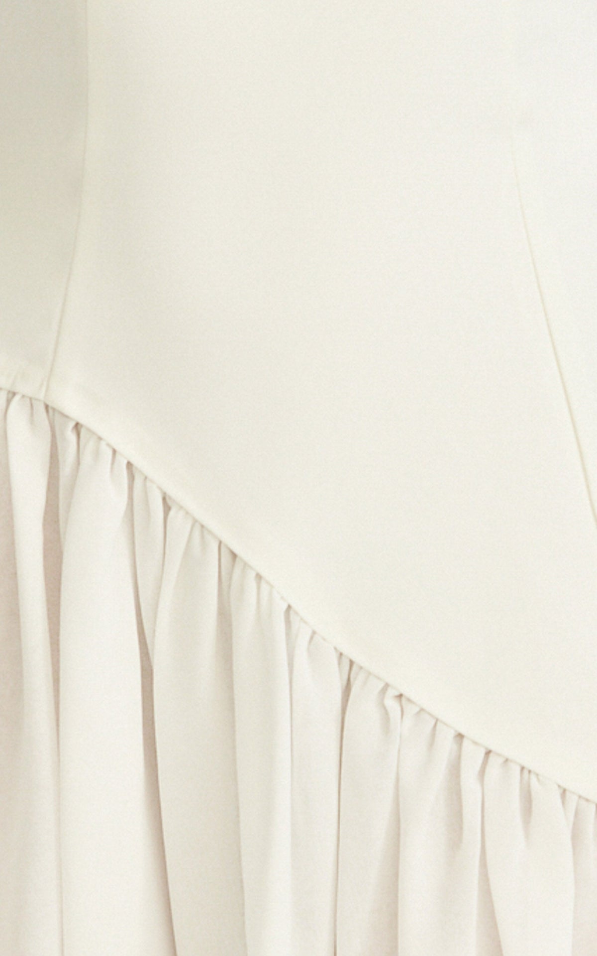 Calla Mini Dress - Strapless Gathered Asymmetric Dropped Waist Dress in White