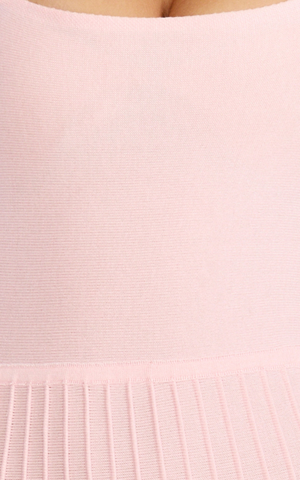 Candace Midi Dress - Halter Neck Ribbed Knit Dress in Pale Pink