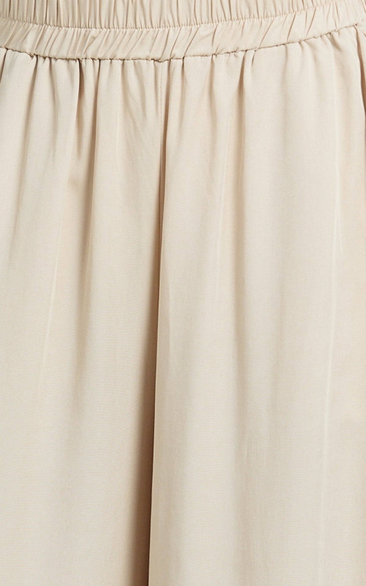Cardi Pants - High Waist Elastic Wide Leg Pants in Stone