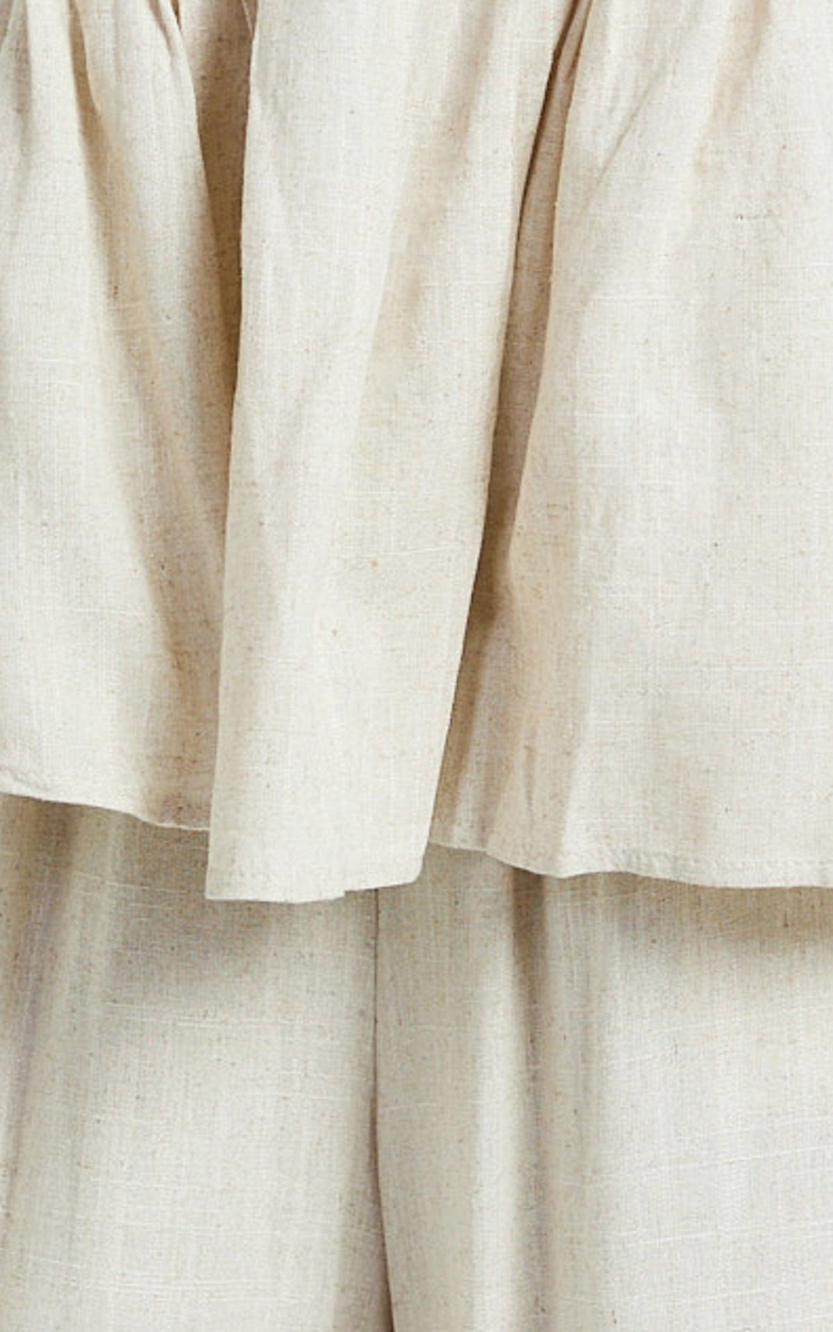Carli Two Piece Top and Pants Set - Cotton Tube Pant Set in Beige