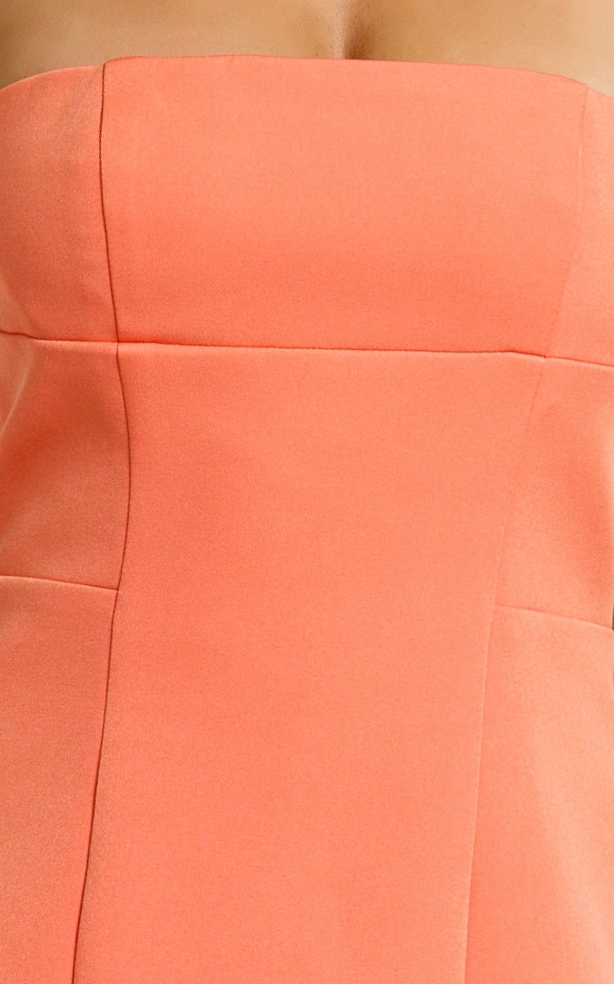 Catharine Mini Dress - Strapless A Line Dress in Orange