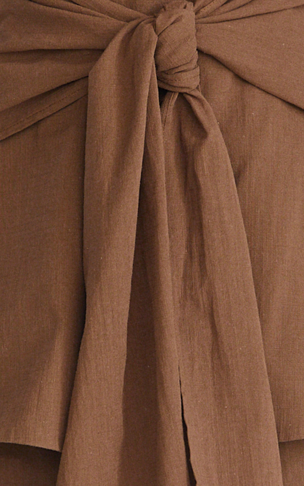 Cora Paige Two Piece Set - Strapless Tie Detail Top and Wide Leg Pant Set in Chocolate