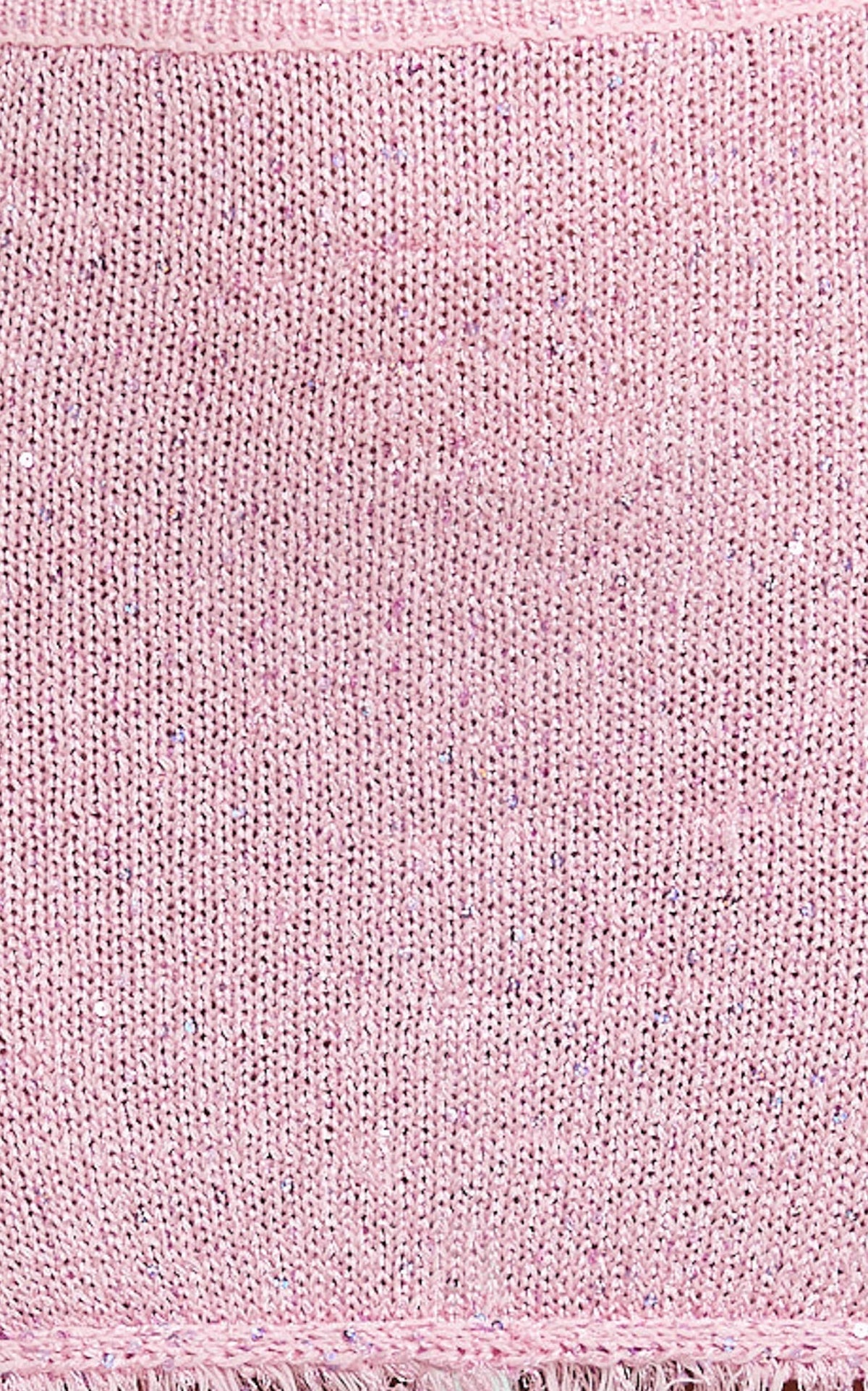 Jaden Mini Skirt - Sequin Knit Low Rise Skirt with Shell Belt in Light Pink