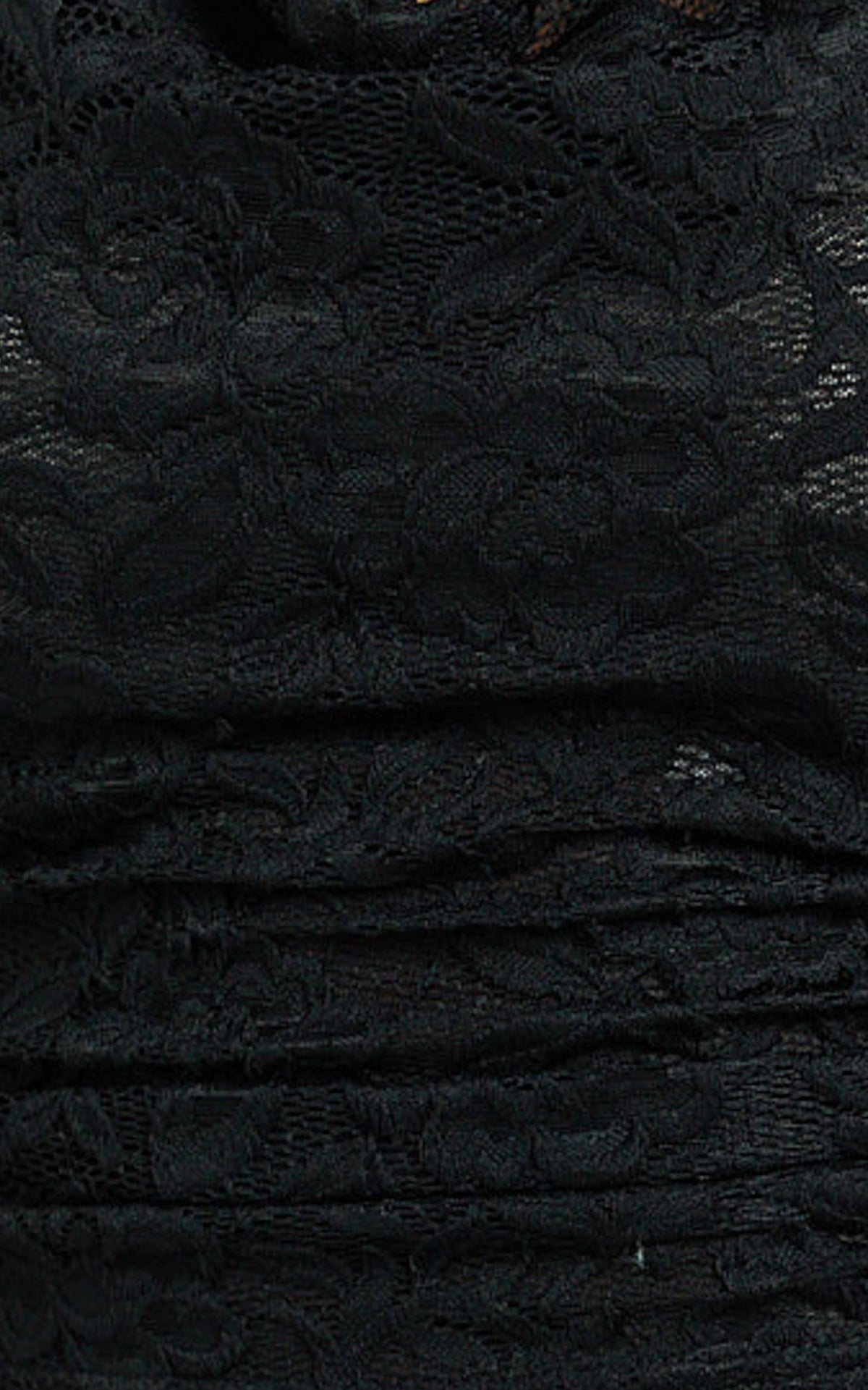 Dolores Top - Cowl Neck Lace Crop Top in Black