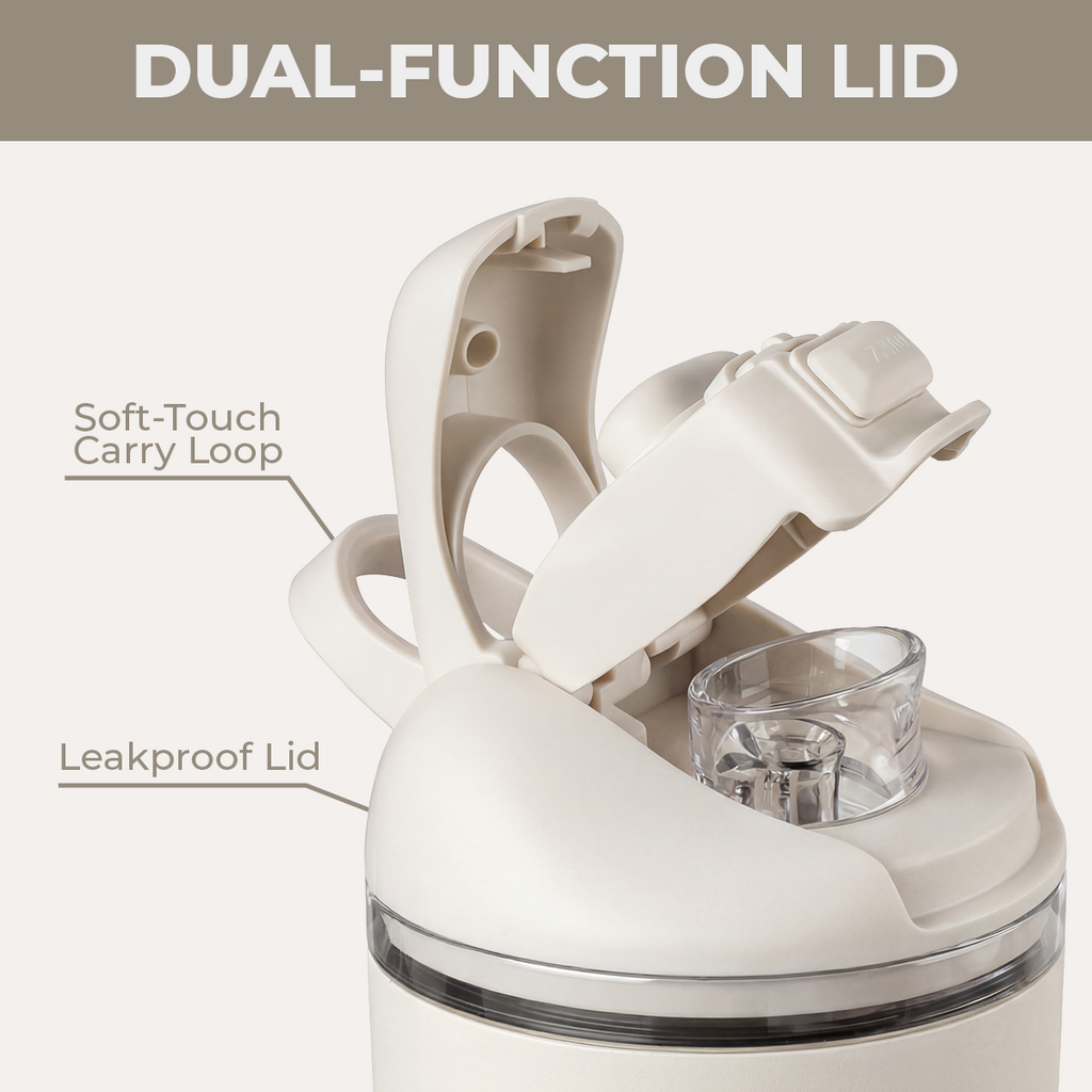 Linen Ease2o 24oz Dual-Function Lid with Soft-Touch Carry Loop