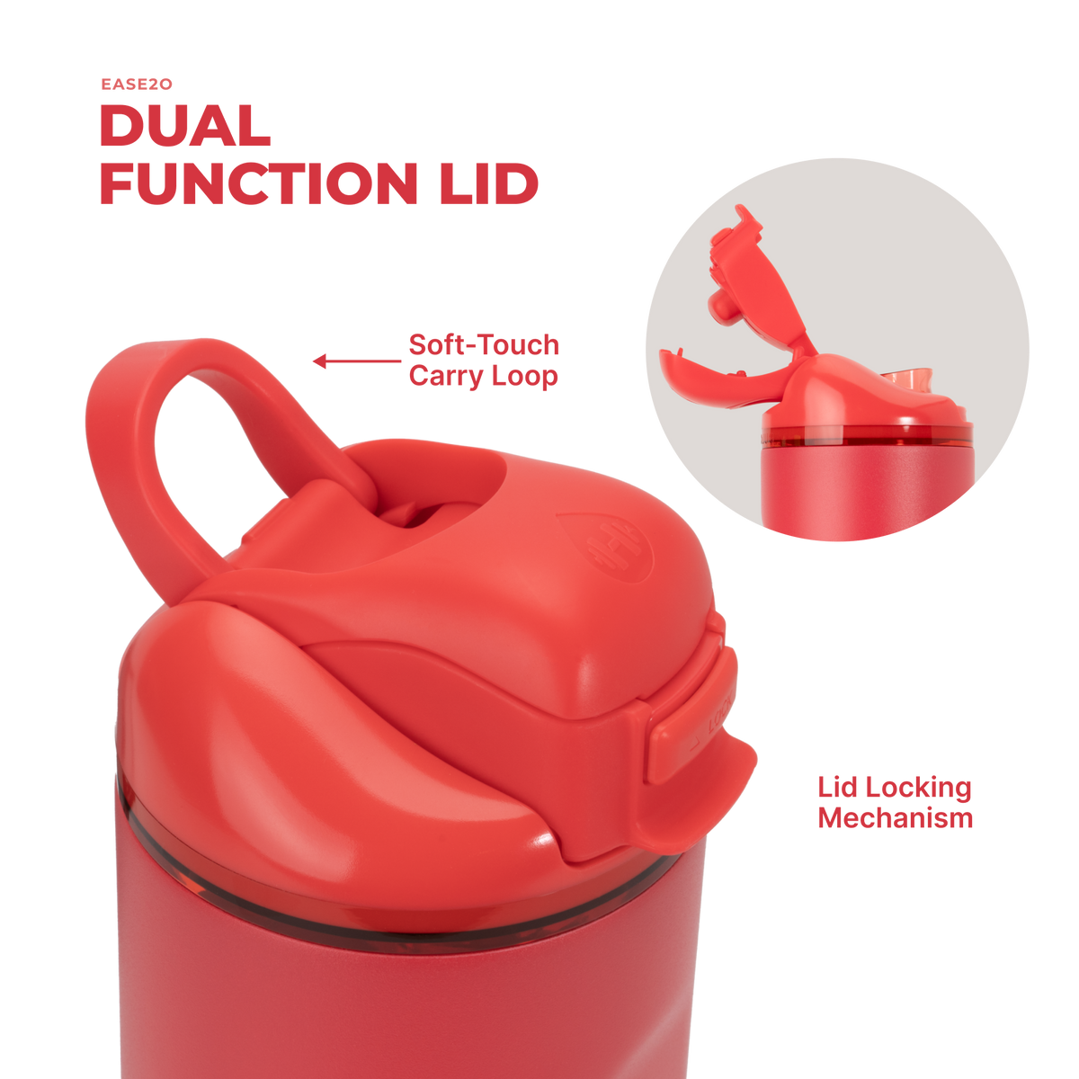 Fruit Punch Ease2o 32oz Dual-Function Lid with Soft-Touch Carry Loop