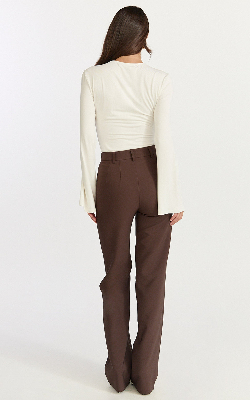 Edith Top - Twist Detail Long Sleeve Top in Cream