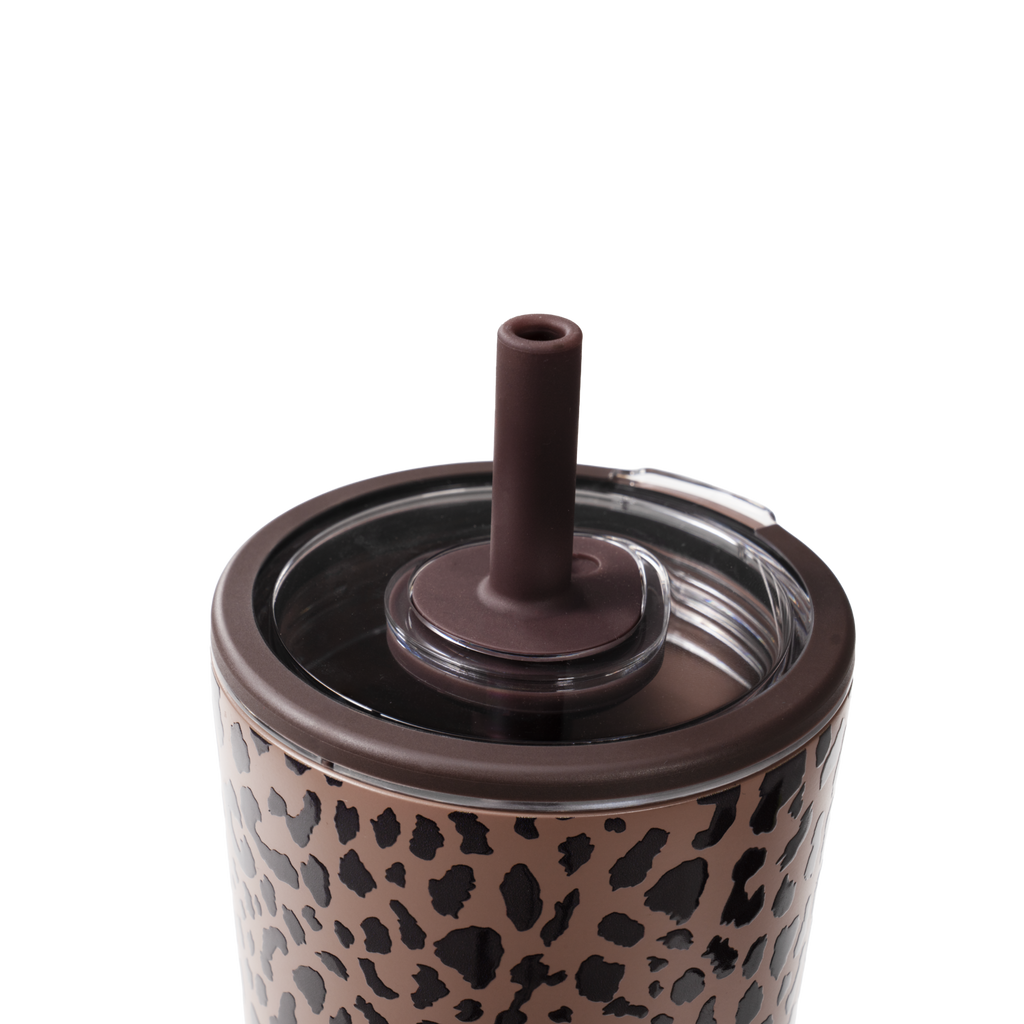 Brown Leopard Everyday Tumbler 14oz Straw Lid