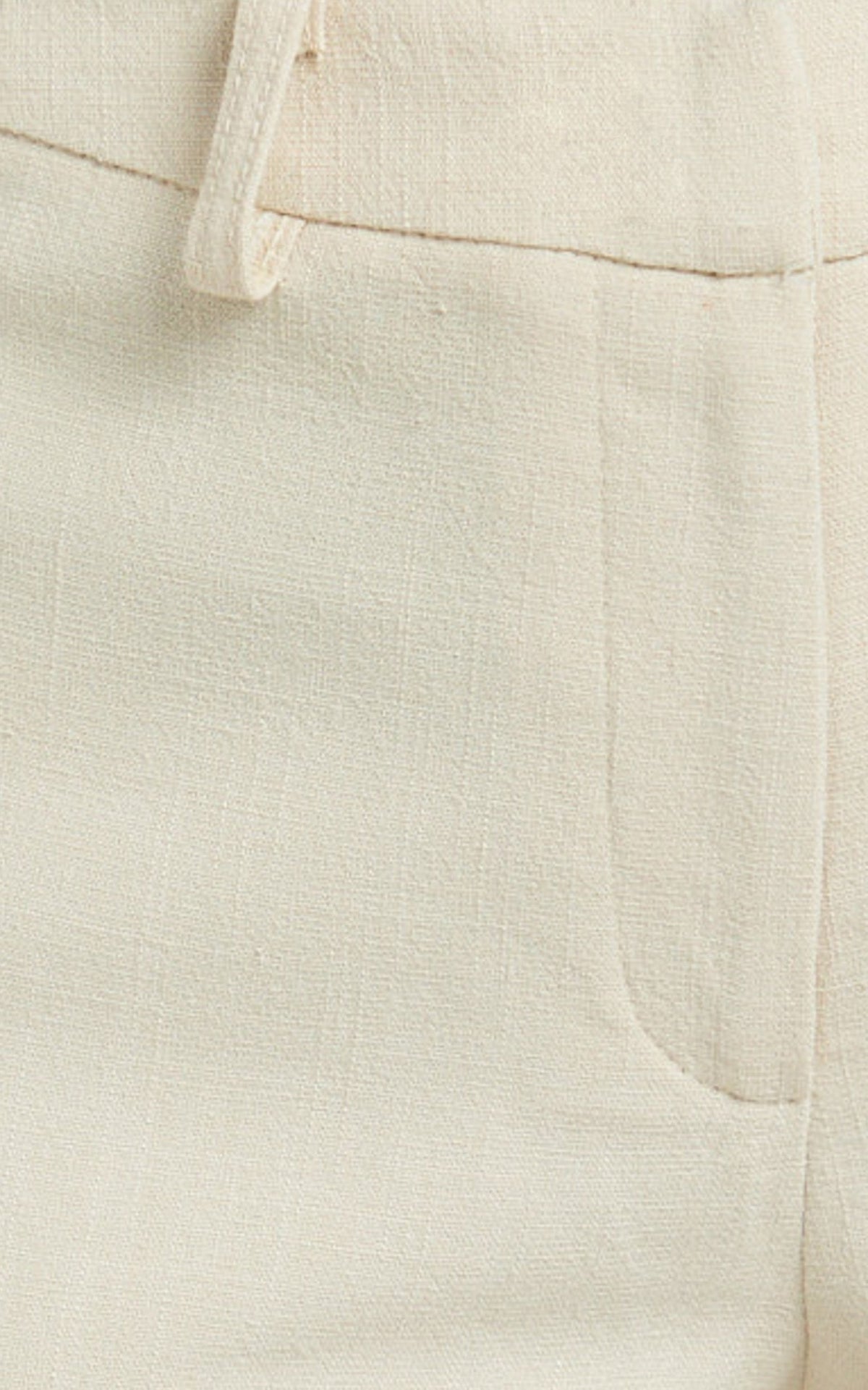 Evie Pants - Mid Rise Wide Leg Linen Blend Tailored Pants in Sand