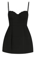 Benson Mini Dress - Sweetheart Fit And Flare Tulip Dress in Black