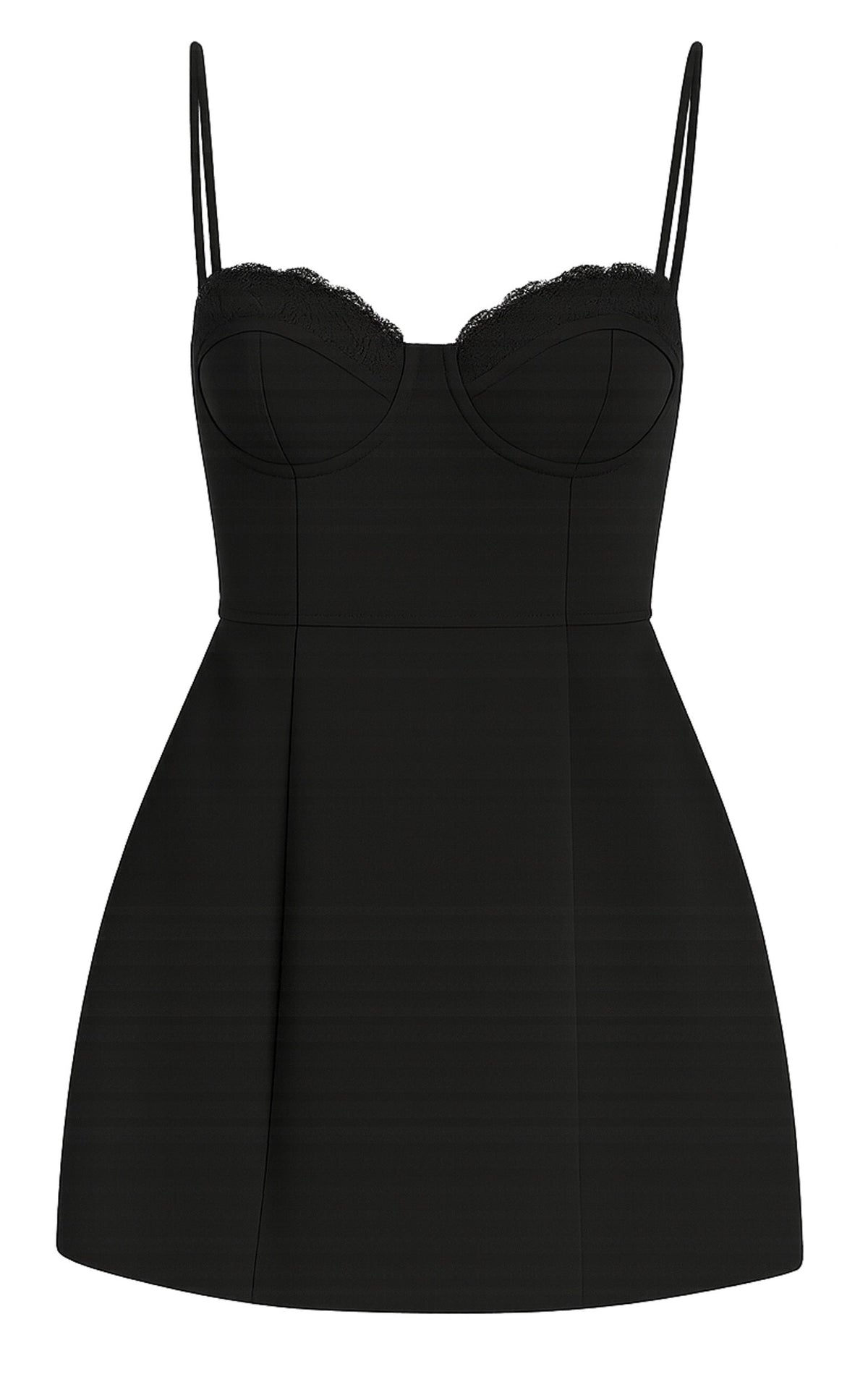 Benson Mini Dress - Sweetheart Fit And Flare Tulip Dress in Black