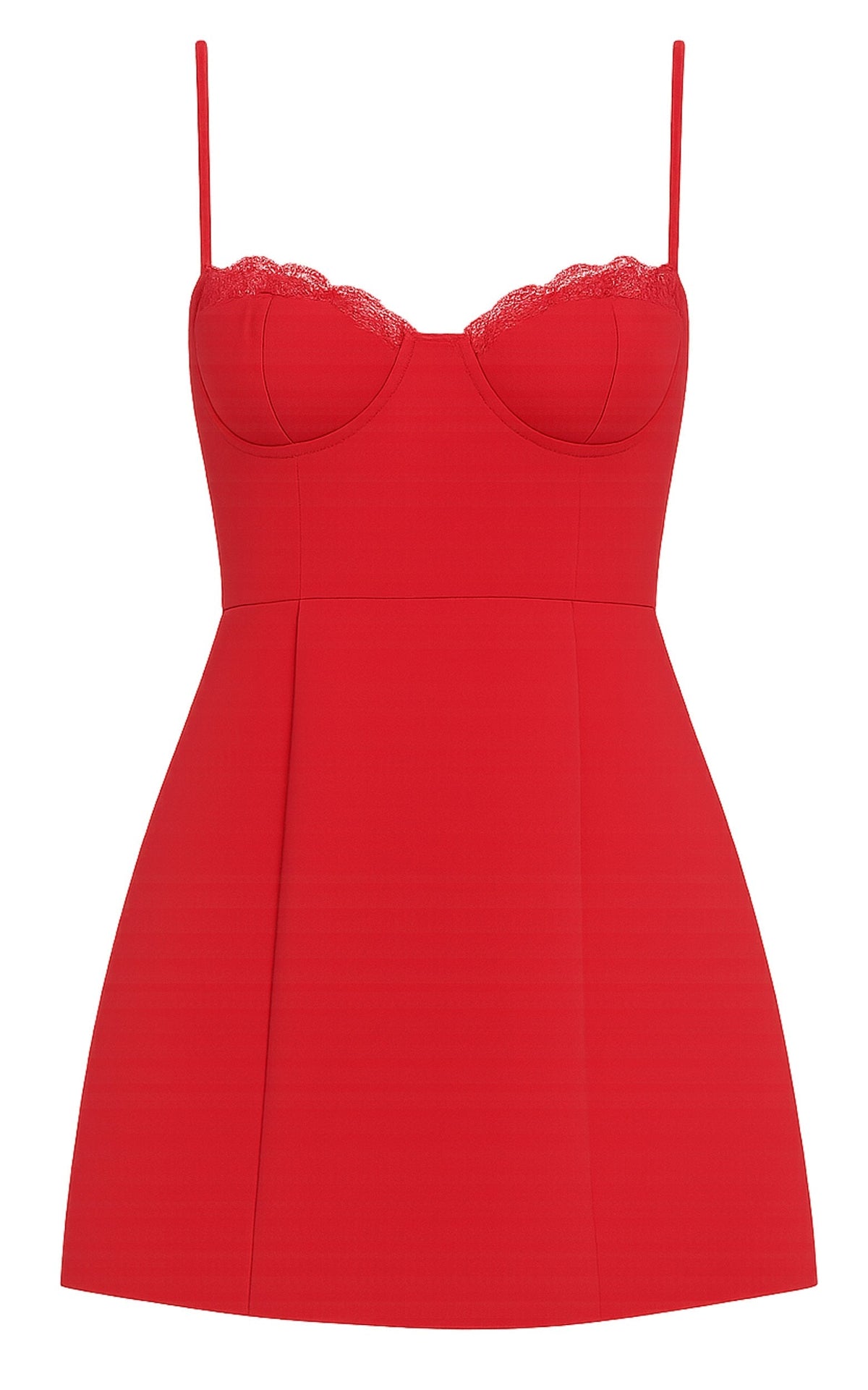 Benson Mini Dress - Sweetheart Fit And Flare Tulip Dress in Red