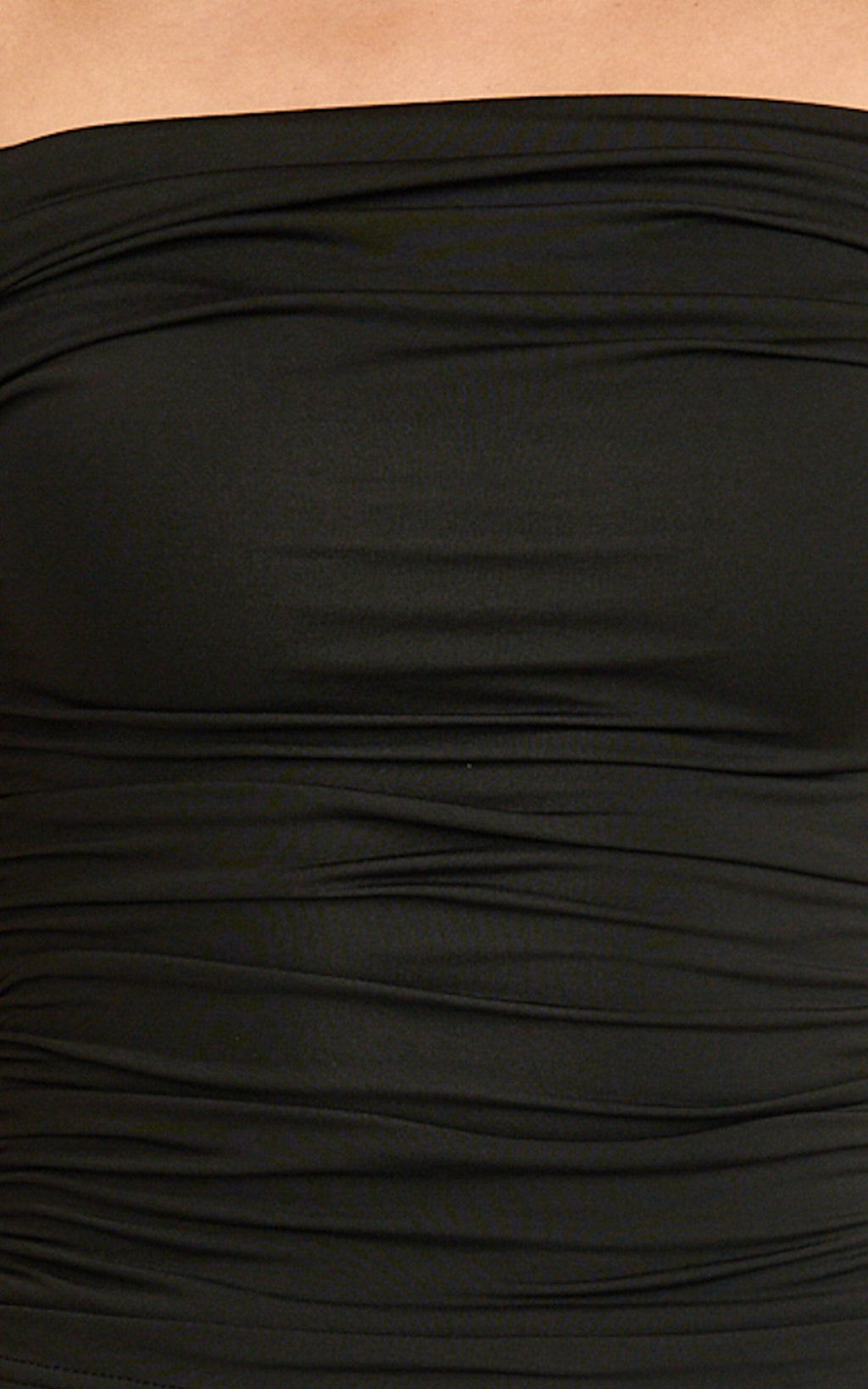 Gena Top - Off Shoulder Gathered Short Sleeve Top in Black