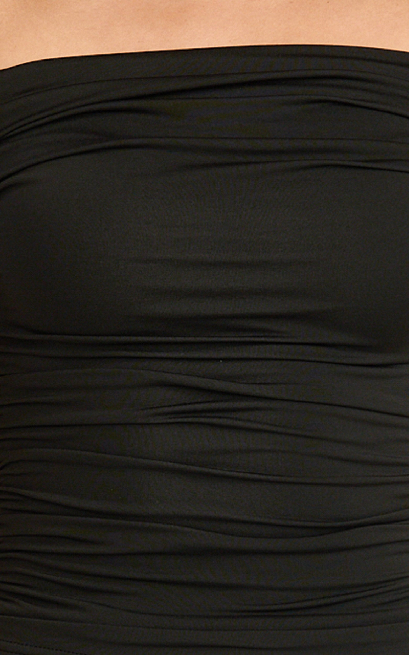 Gena Top - Off Shoulder Gathered Short Sleeve Top in Black