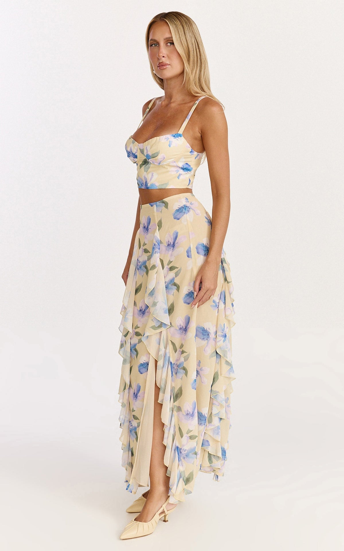 Juliette Maxi Skirt - Ruffle Skirt in Femme Floral Print