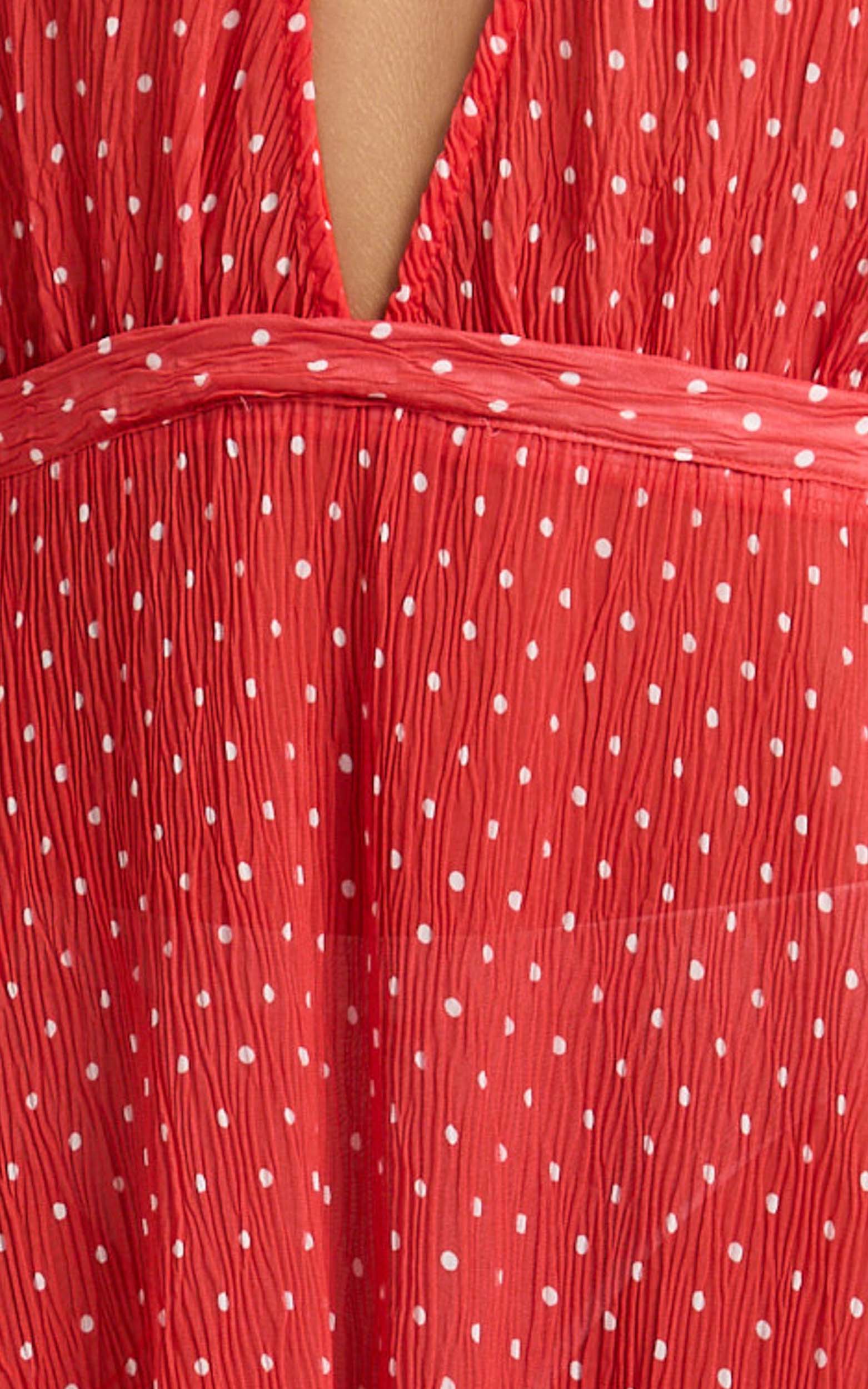 Lioness - District Maxi Dress in Tomato Polka
