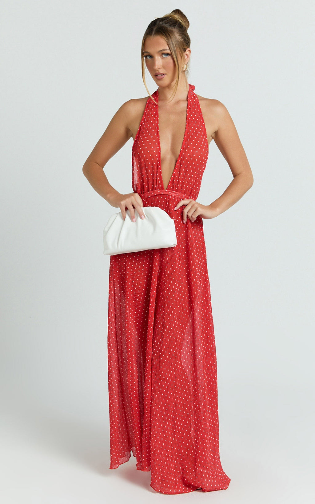 Lioness - District Maxi Dress in Tomato Polka