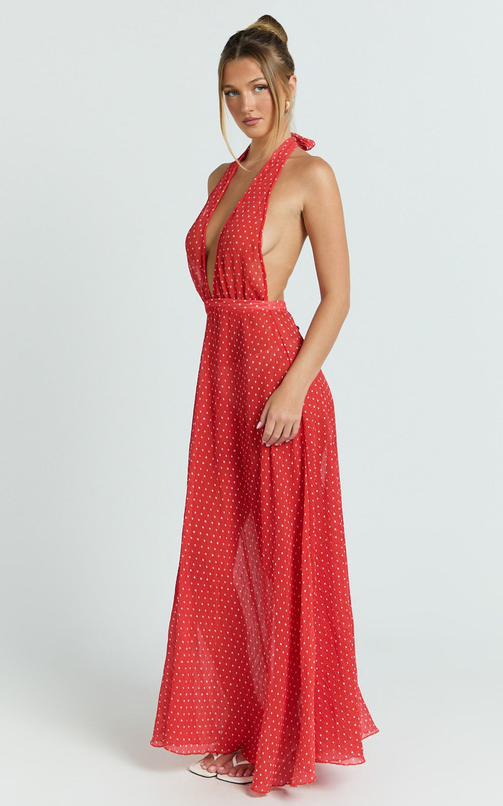 Lioness - District Maxi Dress in Tomato Polka