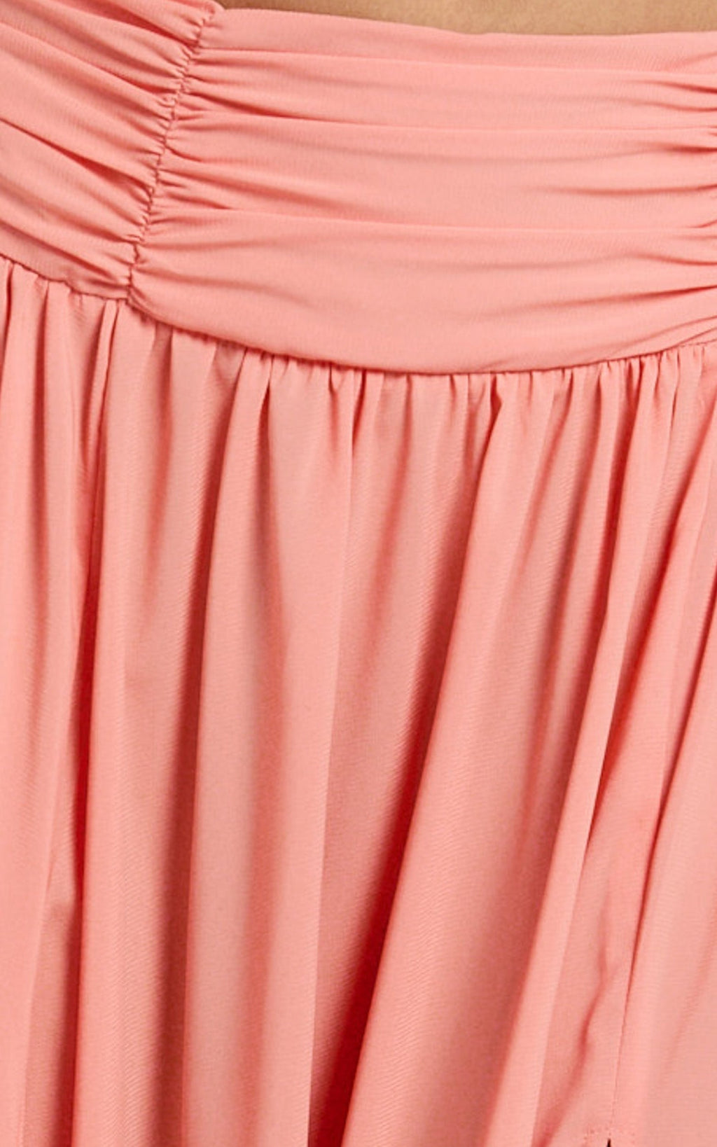 Melanie Maxi Skirt - Gathered Yoke Skirt in Grapefruit