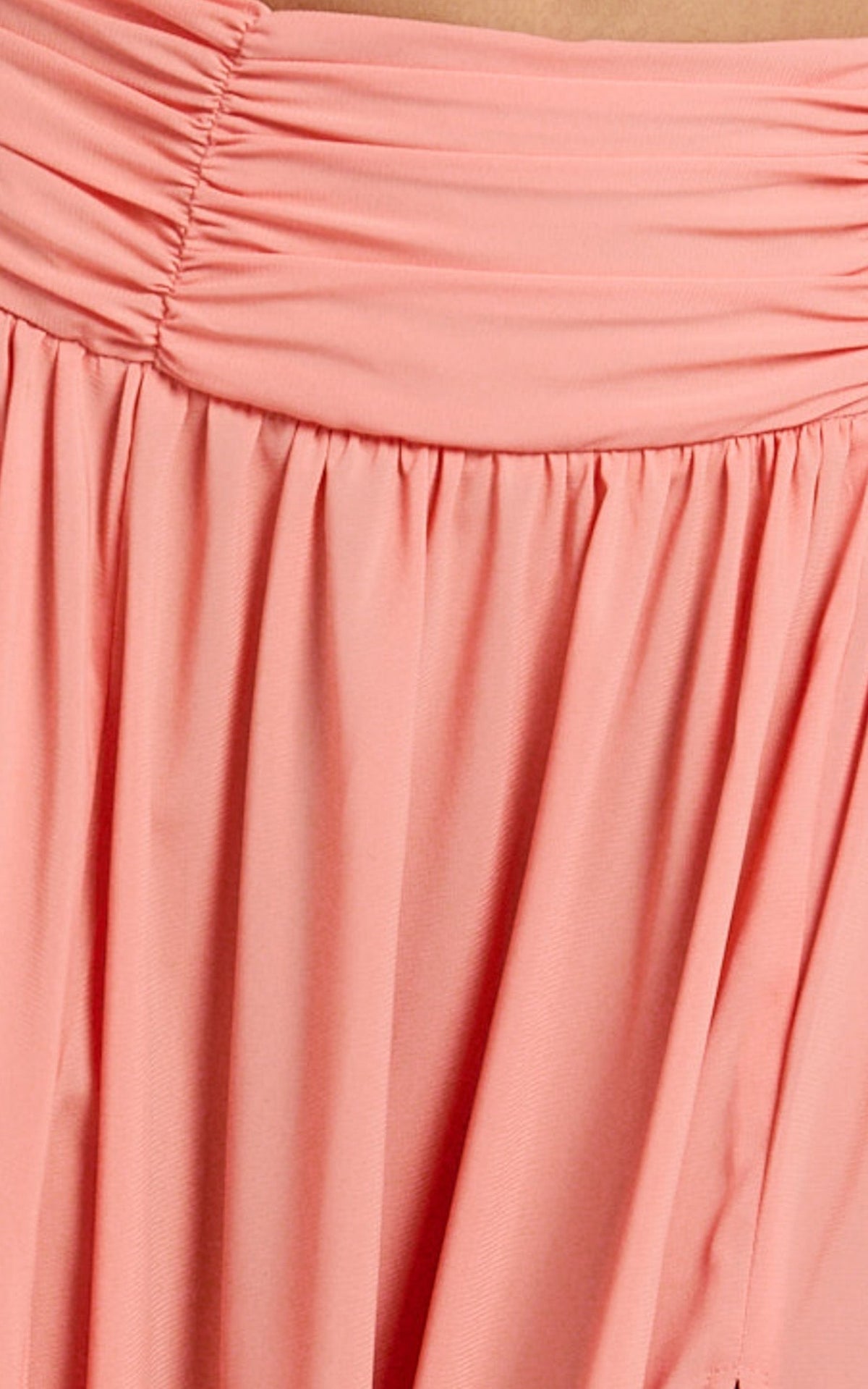 Melanie Maxi Skirt - Gathered Yoke Skirt in Grapefruit