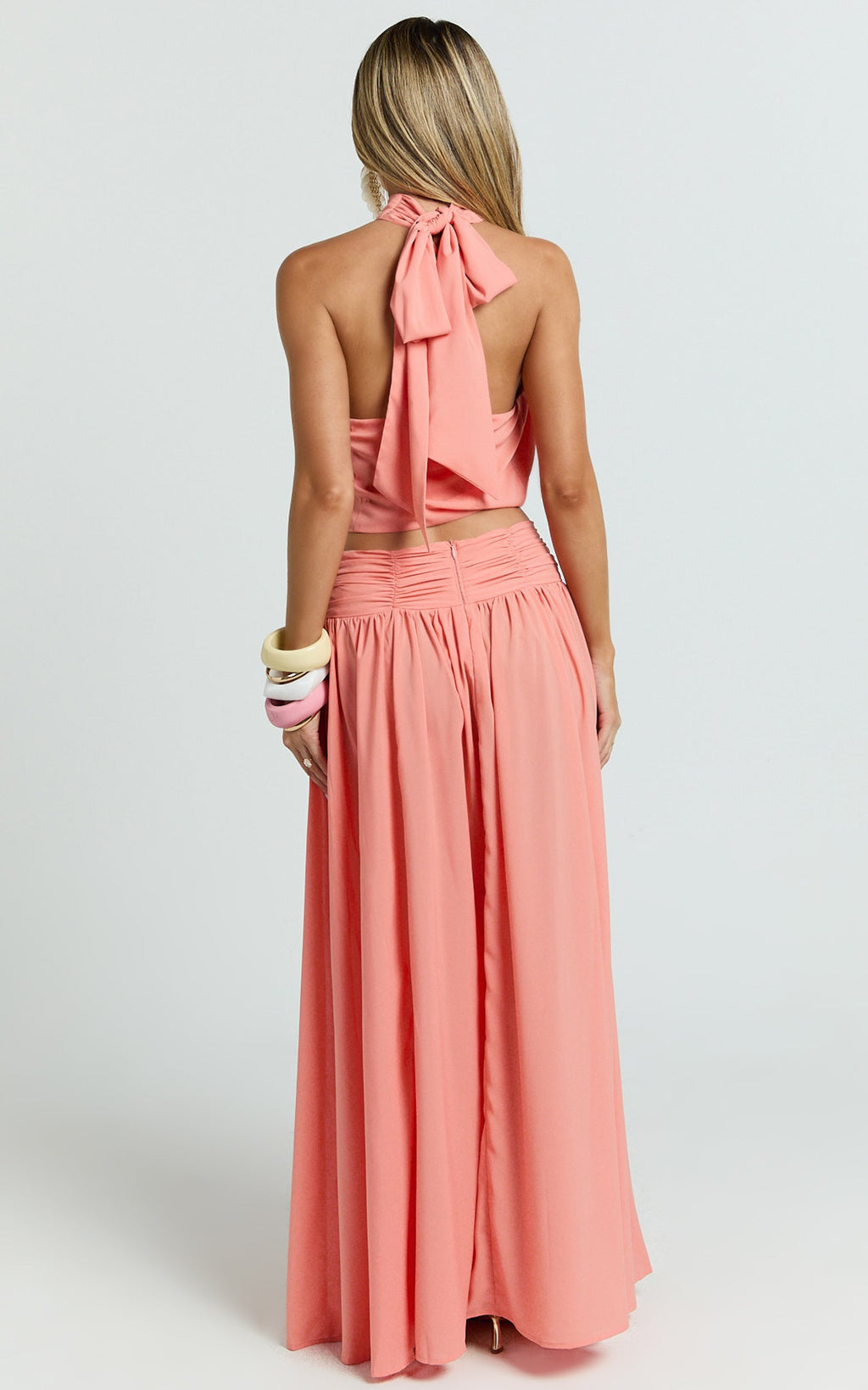 Melanie Top - Halter Neck Top in Grapefruit