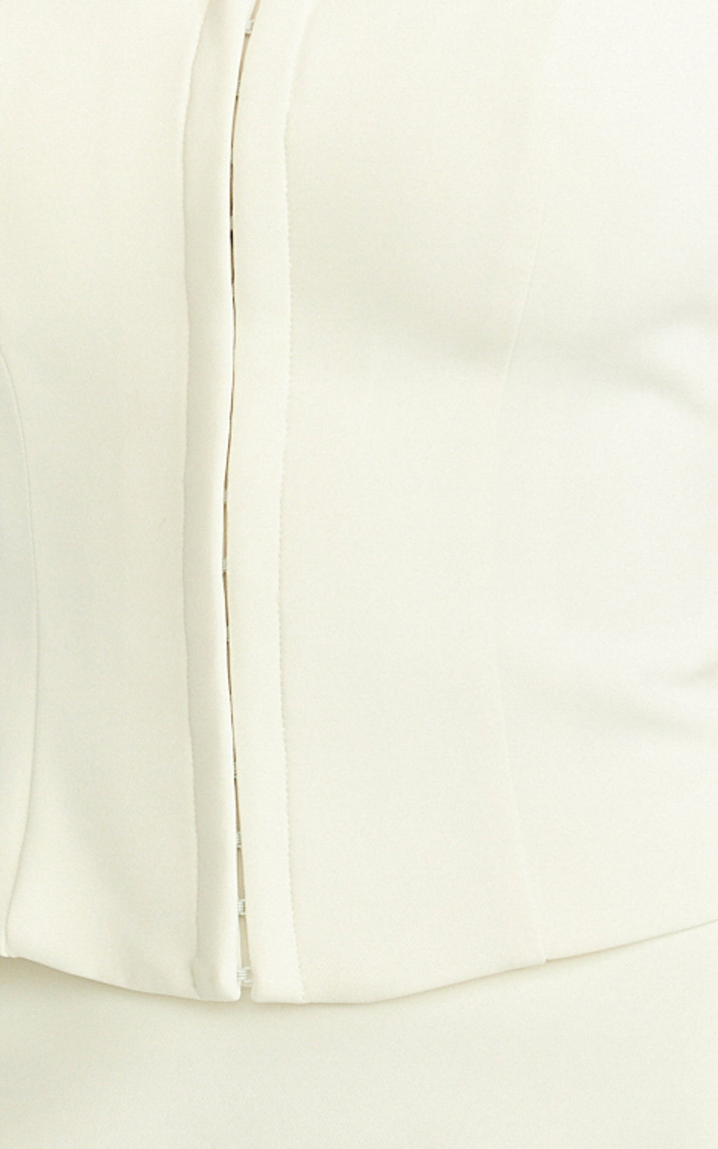 Mikey Top - Straight Neck Hook and Eye Corset Top in Off White