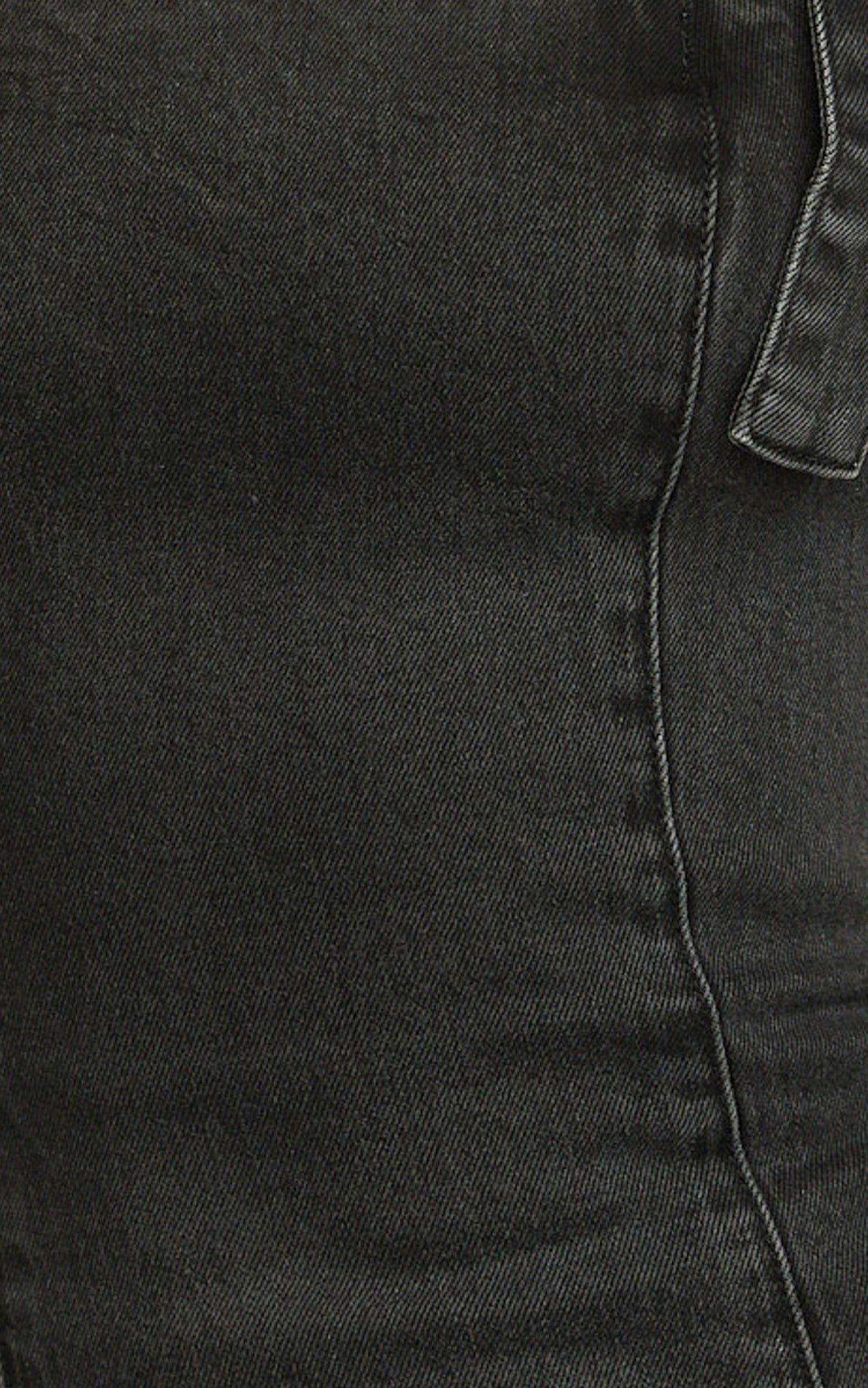 Nicky Top - Denim Hardware Buckle Halter Neck Top in Washed Black