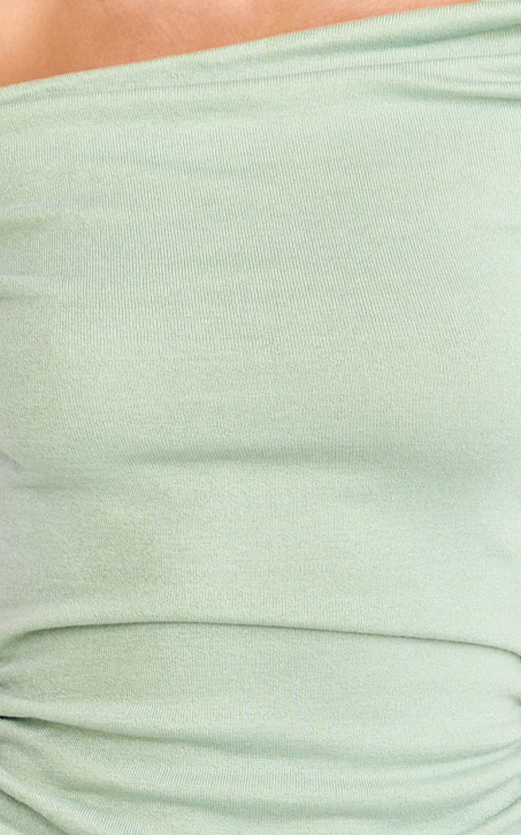 Ophelia Mini Dress - Ruched Off Shoulder Dress in Sage