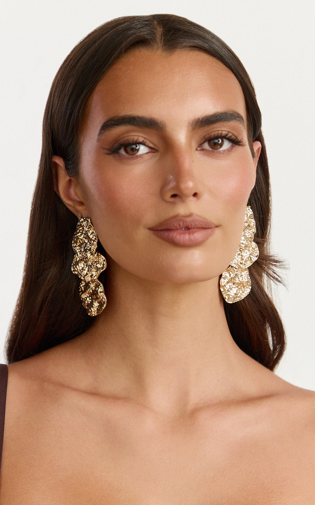 Rhea Earrings - Statement Drop Earrings in Gold