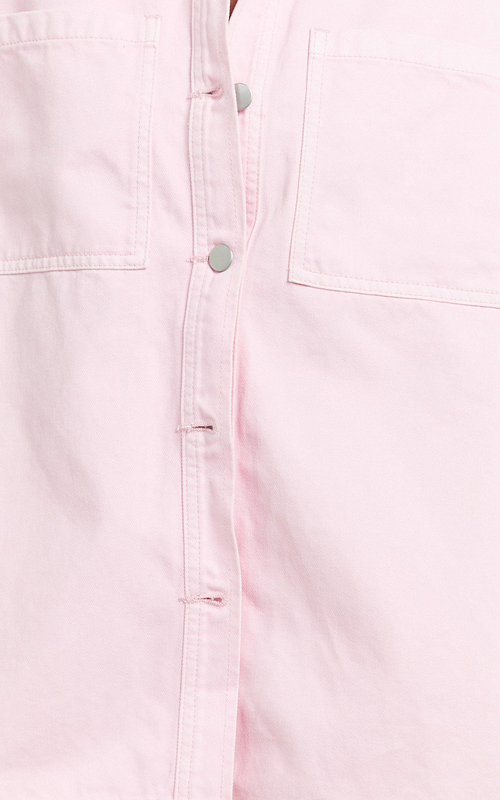 Rhianna Top - Oversized Recycled Denim Short Sleeve Shirt in Pink