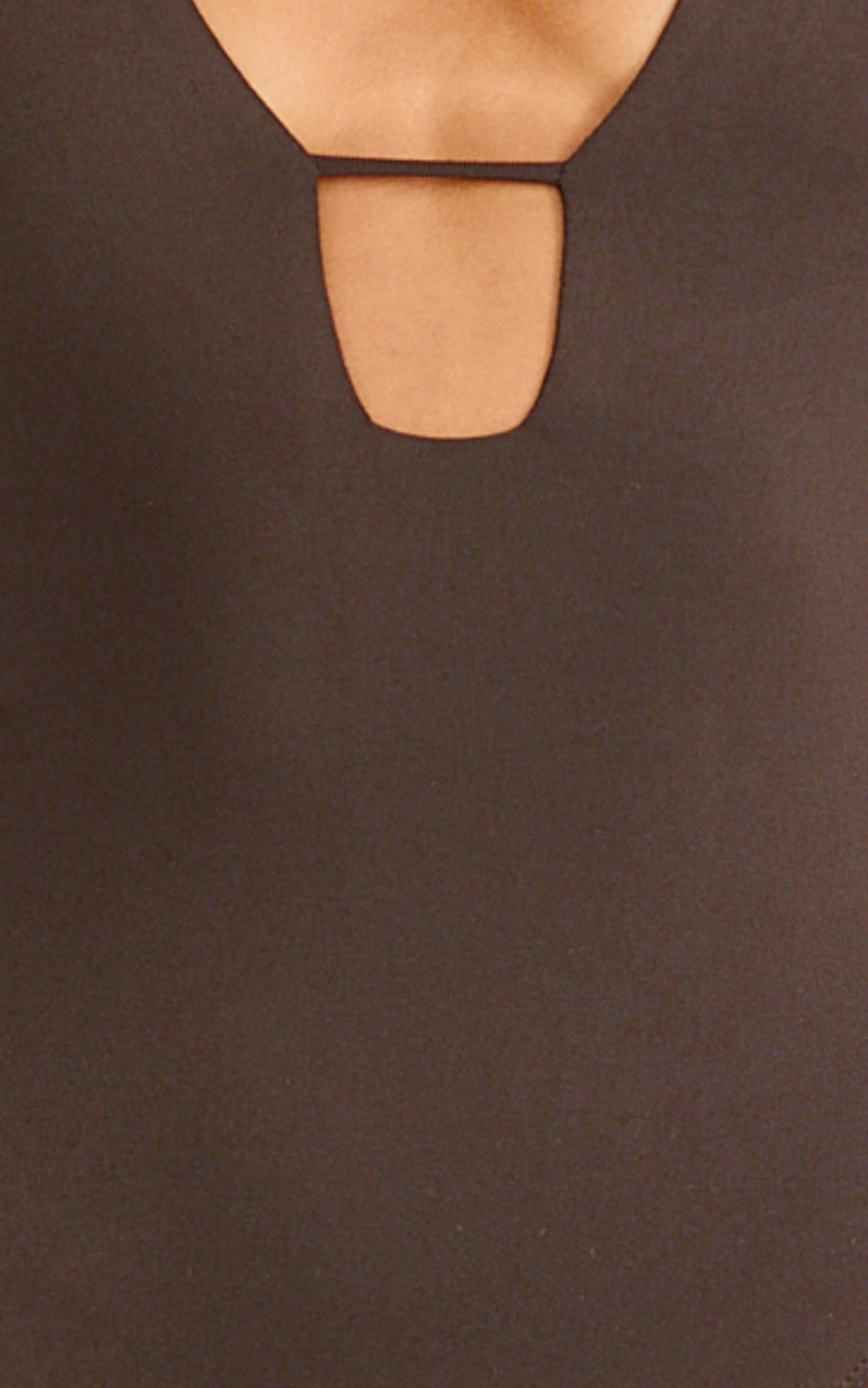 Ricki Bodysuit - Plunge T Bar Front Bodysuit in Chocolate