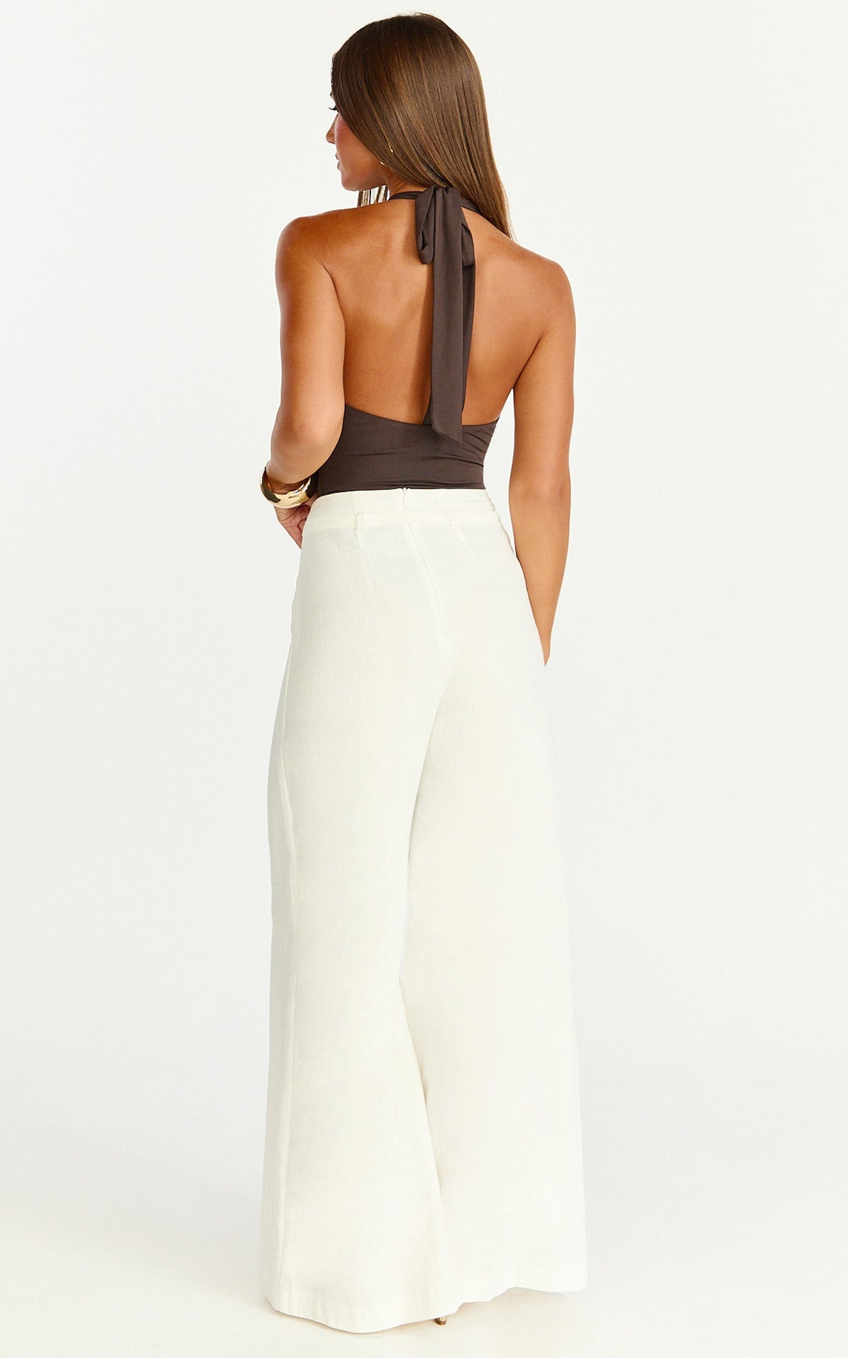 Ricki Bodysuit - Plunge T Bar Front Bodysuit in Chocolate
