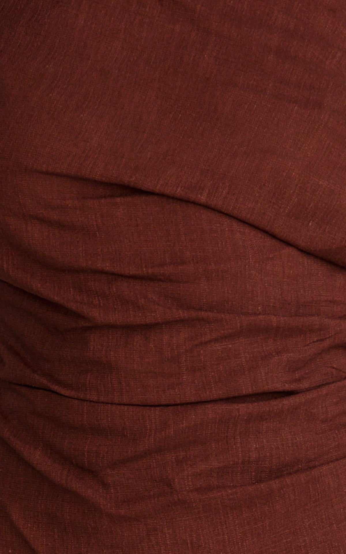 Robilyn Top - Off Shoulder Linen Look Top in Chocolate