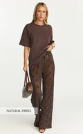 Prizza Top - Longline Boyfriend Tee Top in Chocolate