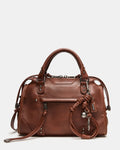 RIGGS BAG RUST Slouchy Top-Handle Crossbody Satchel Handbag | Steve Madden