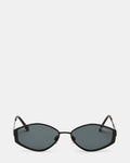 SHONDA Black Frame Rectangle Gradient Lens Sunglasses | Steve Madden